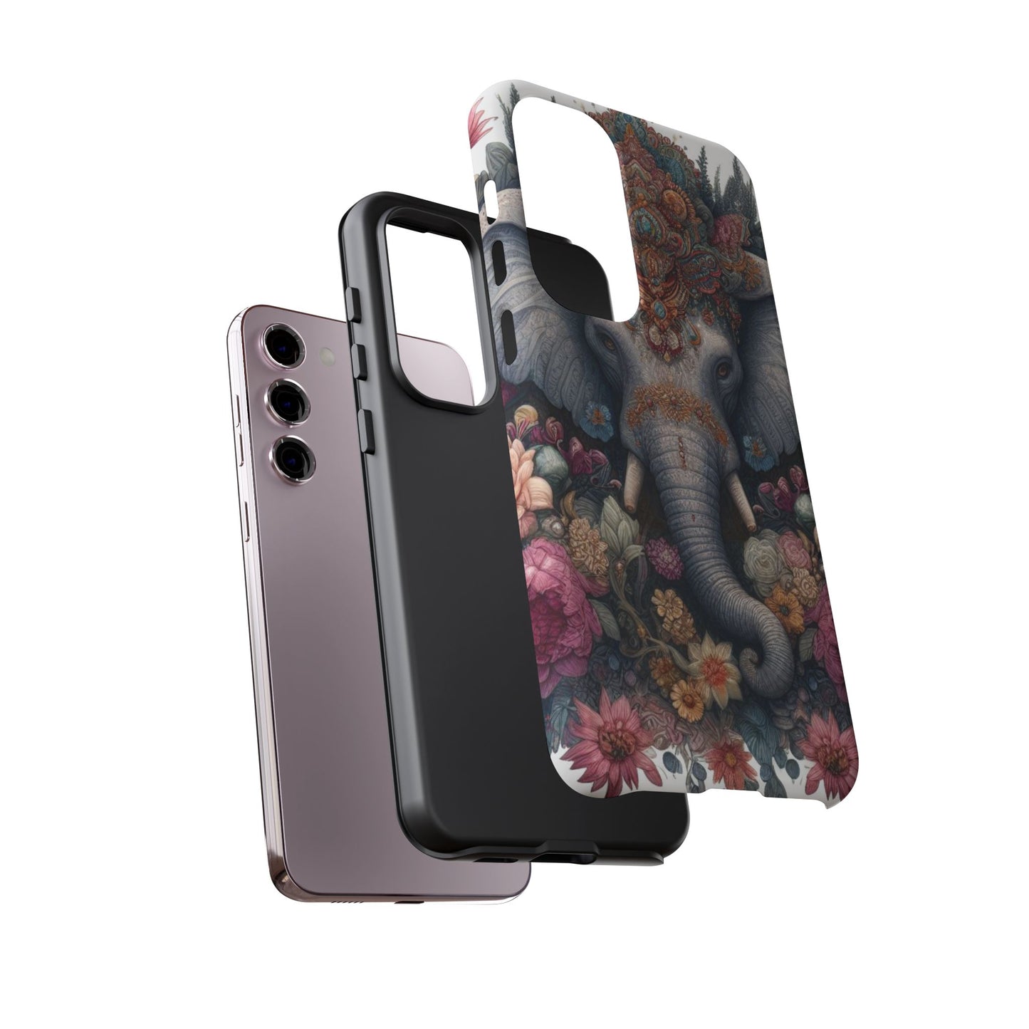 Regal Ornate Elephant Mobile Cover – Majestic Bohemian Art
