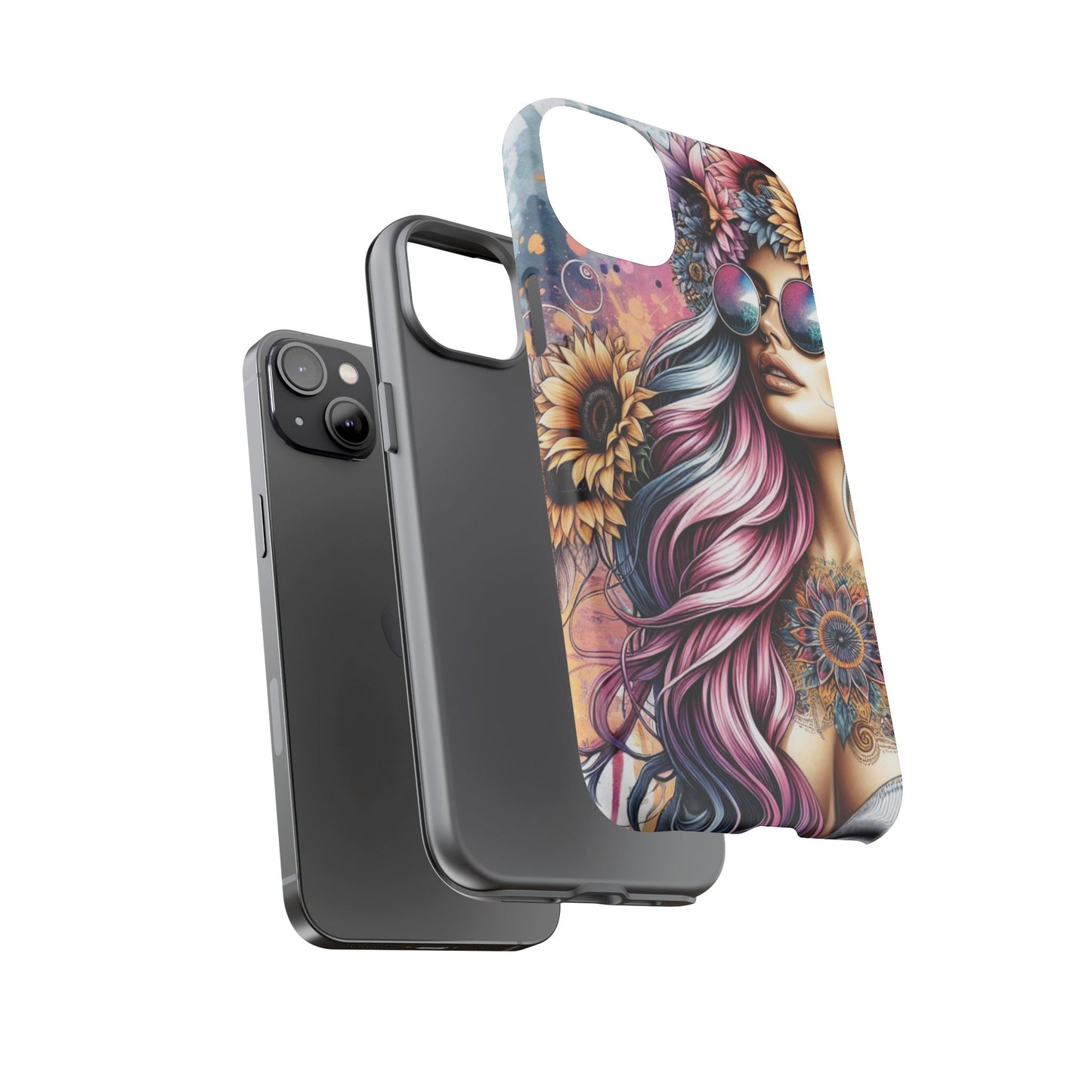 Bohemian Sunflower Queen – Retro Floral Fantasy Mobile Cover