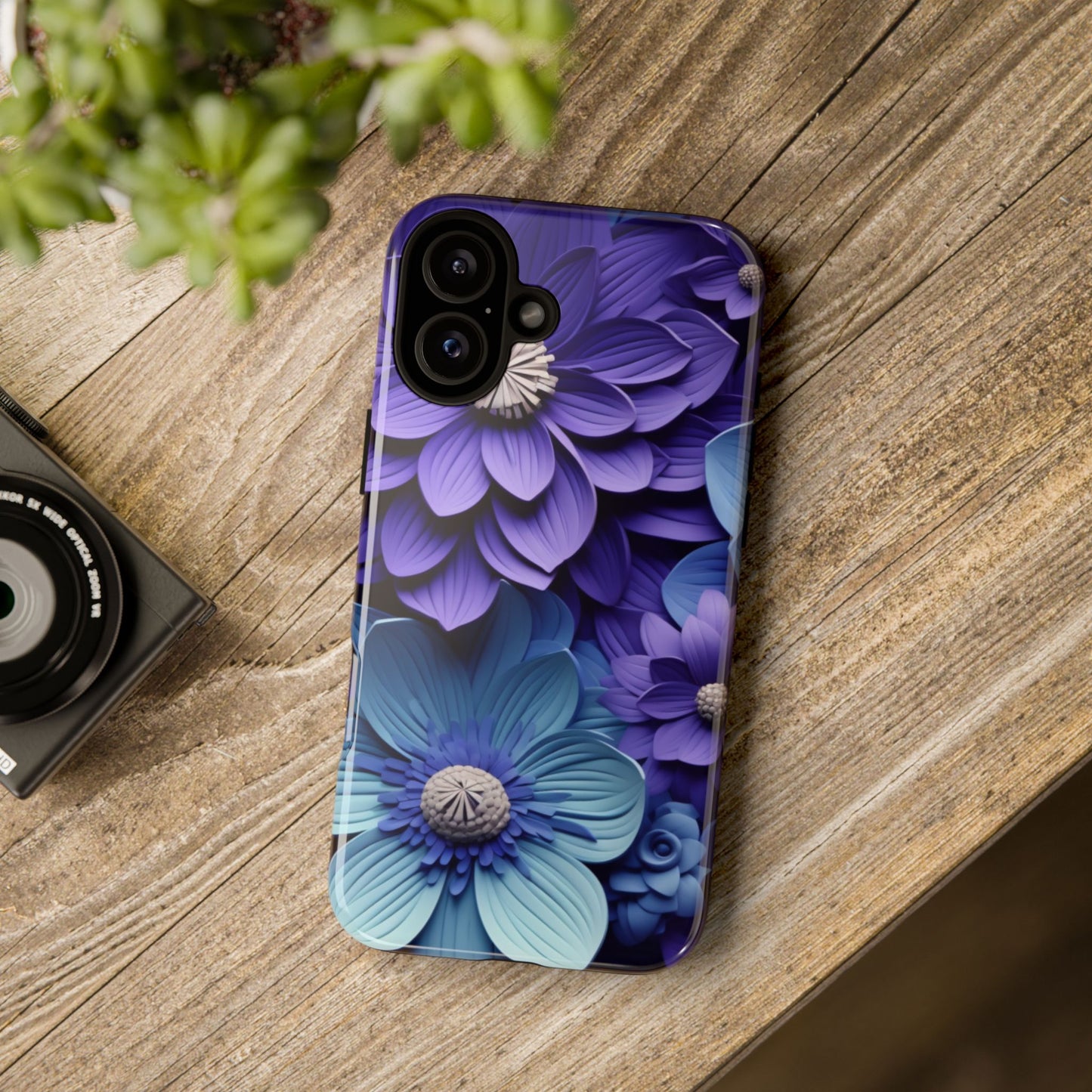 Royal Blue Floral Phone Case – Elegant & Luxurious Design