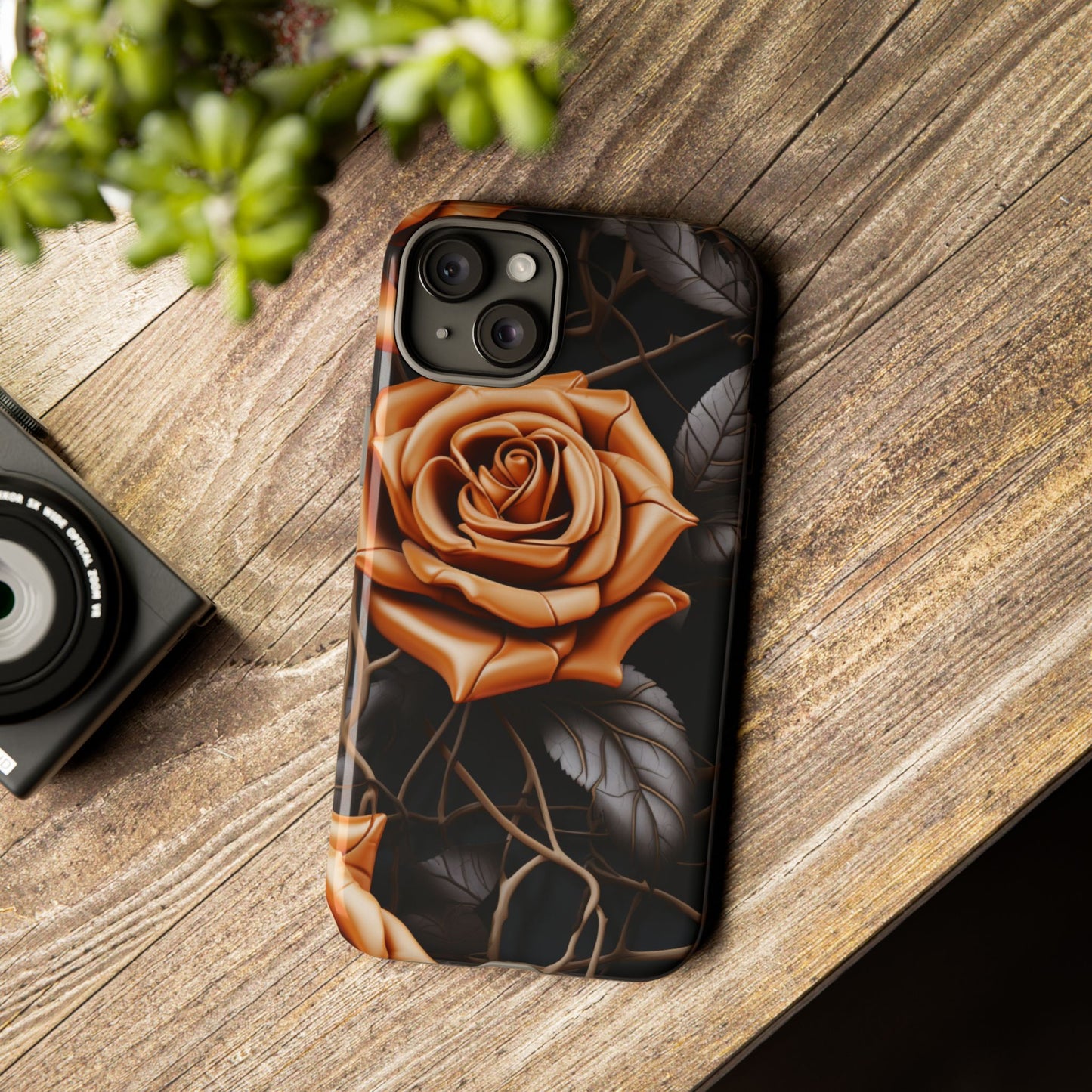 Midnight Gold Rose Mobile Case