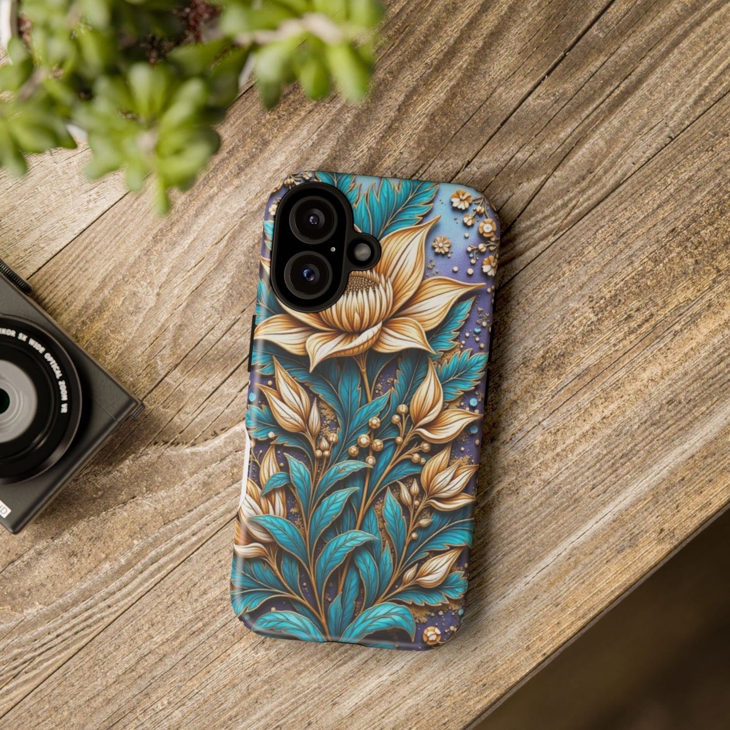 Golden Chrysanthemum: Floral Stained Glass Masterpiece