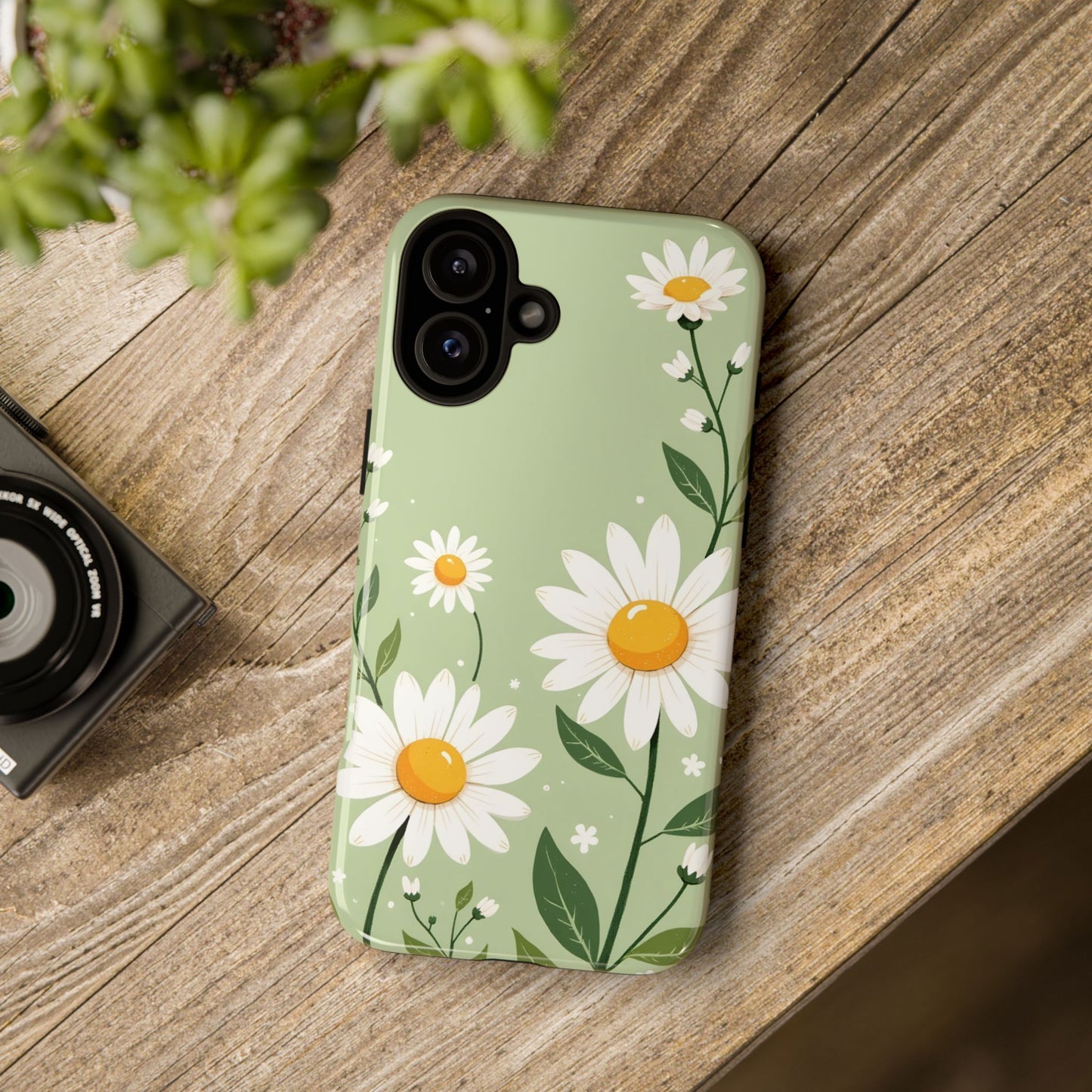 Green Floral Case, Daisy Pattern Design, Iphone Case Design, Perfect Gift For Her