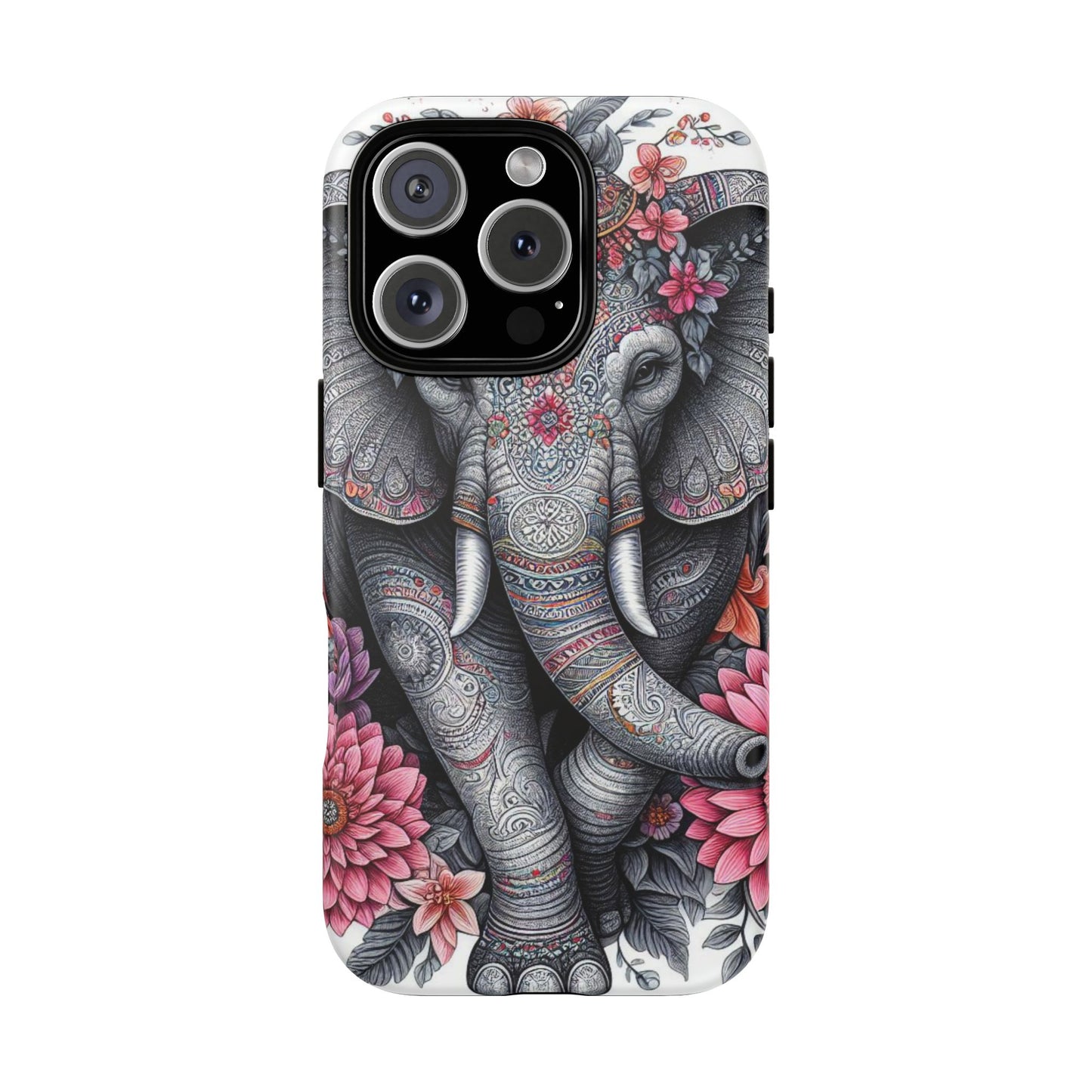 Bohemian Floral Elephant Mobile Cover – Intricate Mandala Art
