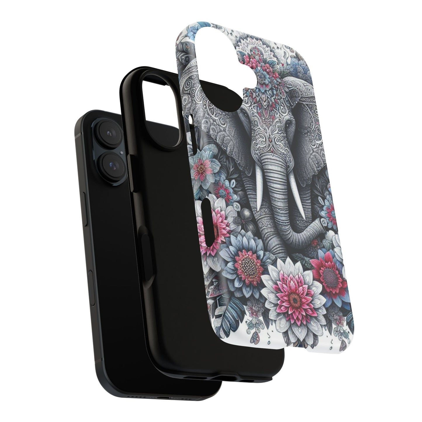 Regal Mandala Elephant Mobile Cover – Ornate Floral Art