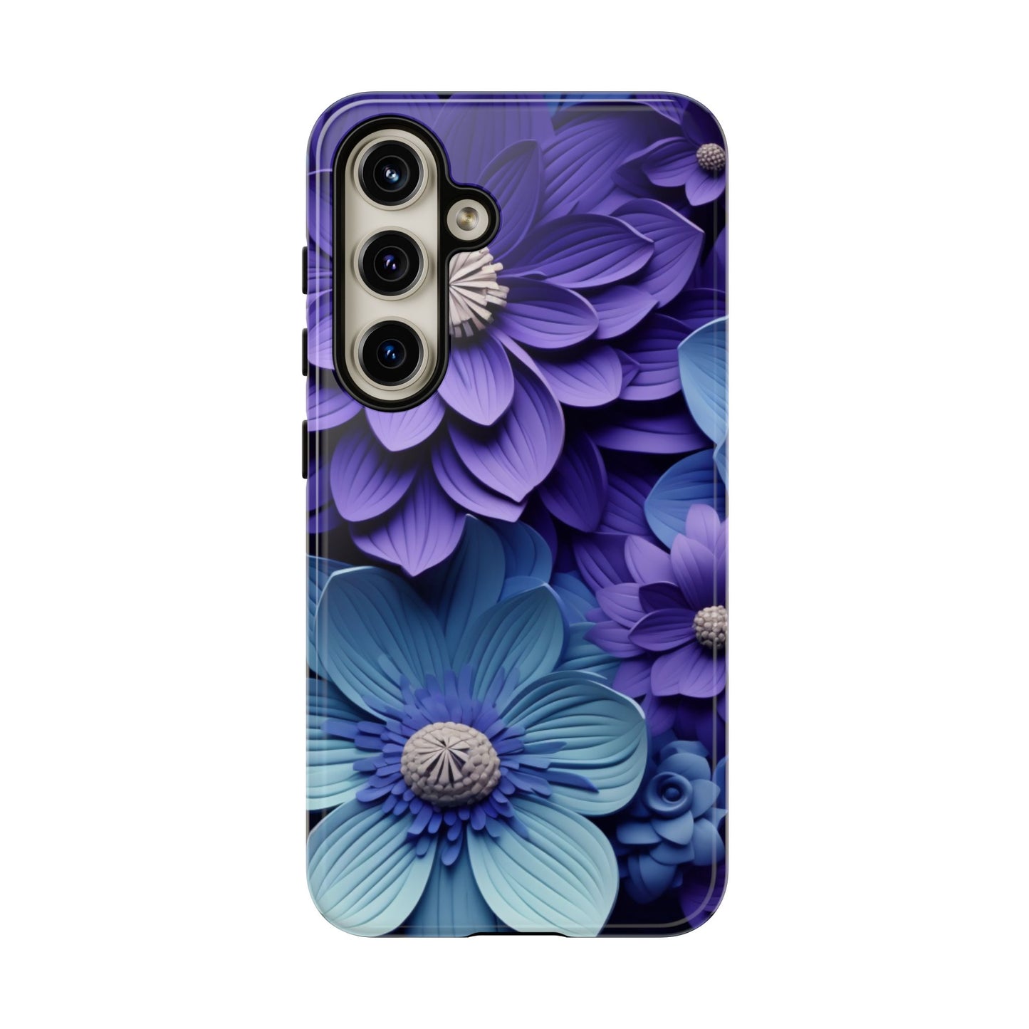 Royal Blue Floral Phone Case – Elegant & Luxurious Design