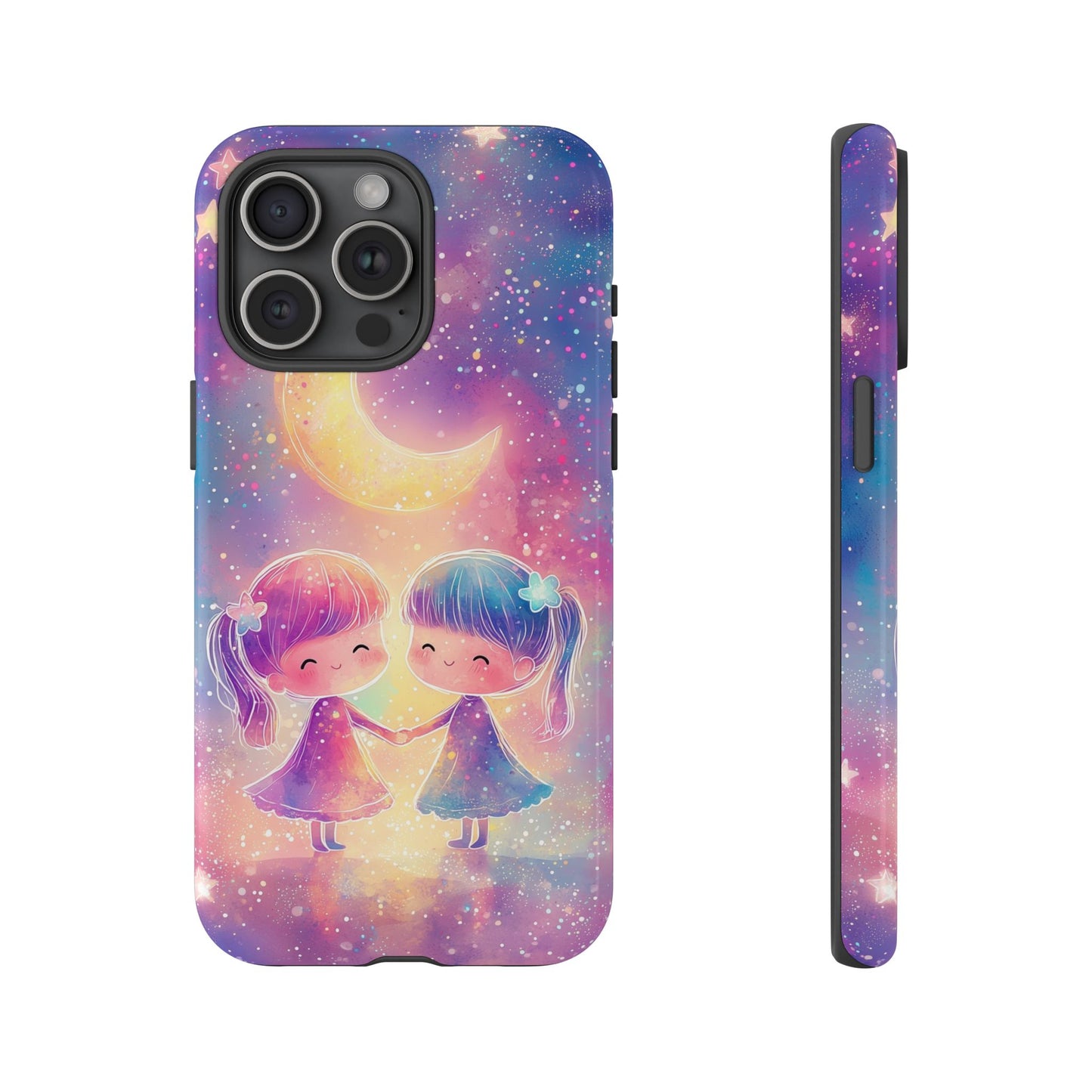 Moonlit Friendship Galaxy Phone Case for iPhone, Samsung, Google Pixel