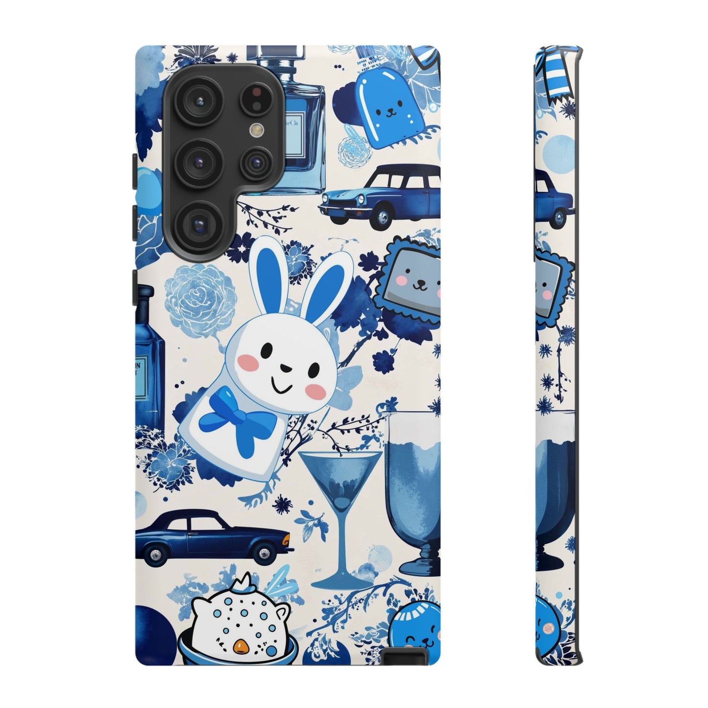 Blue Bunny & Car Themed Phone Case