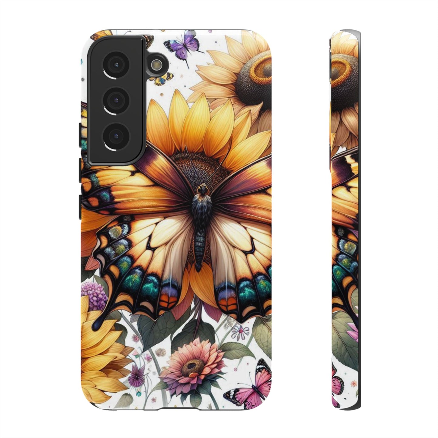 Golden Wings – Sunflower & Butterfly Wonderland Mobile Cover