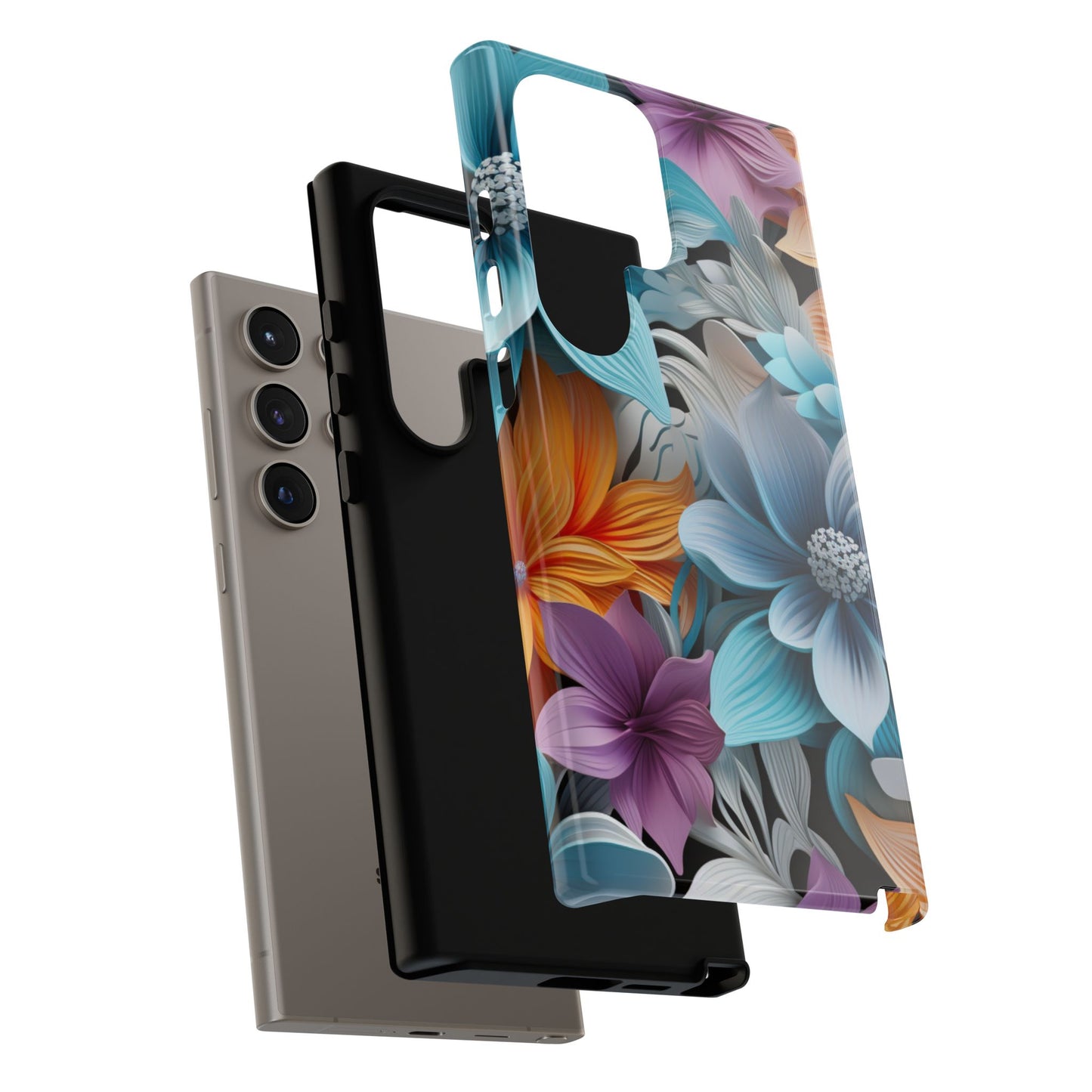 Elegant 3D Floral Bloom Mobile Case – Vivid & Artistic