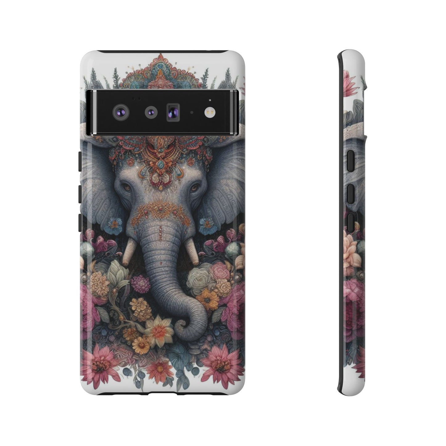 Regal Ornate Elephant Mobile Cover – Majestic Bohemian Art