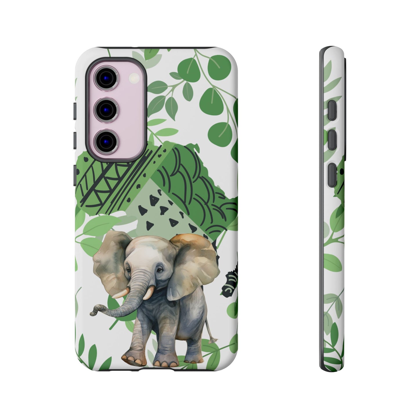 Playful Baby Elephant Mobile Cover – Tropical Boho Art