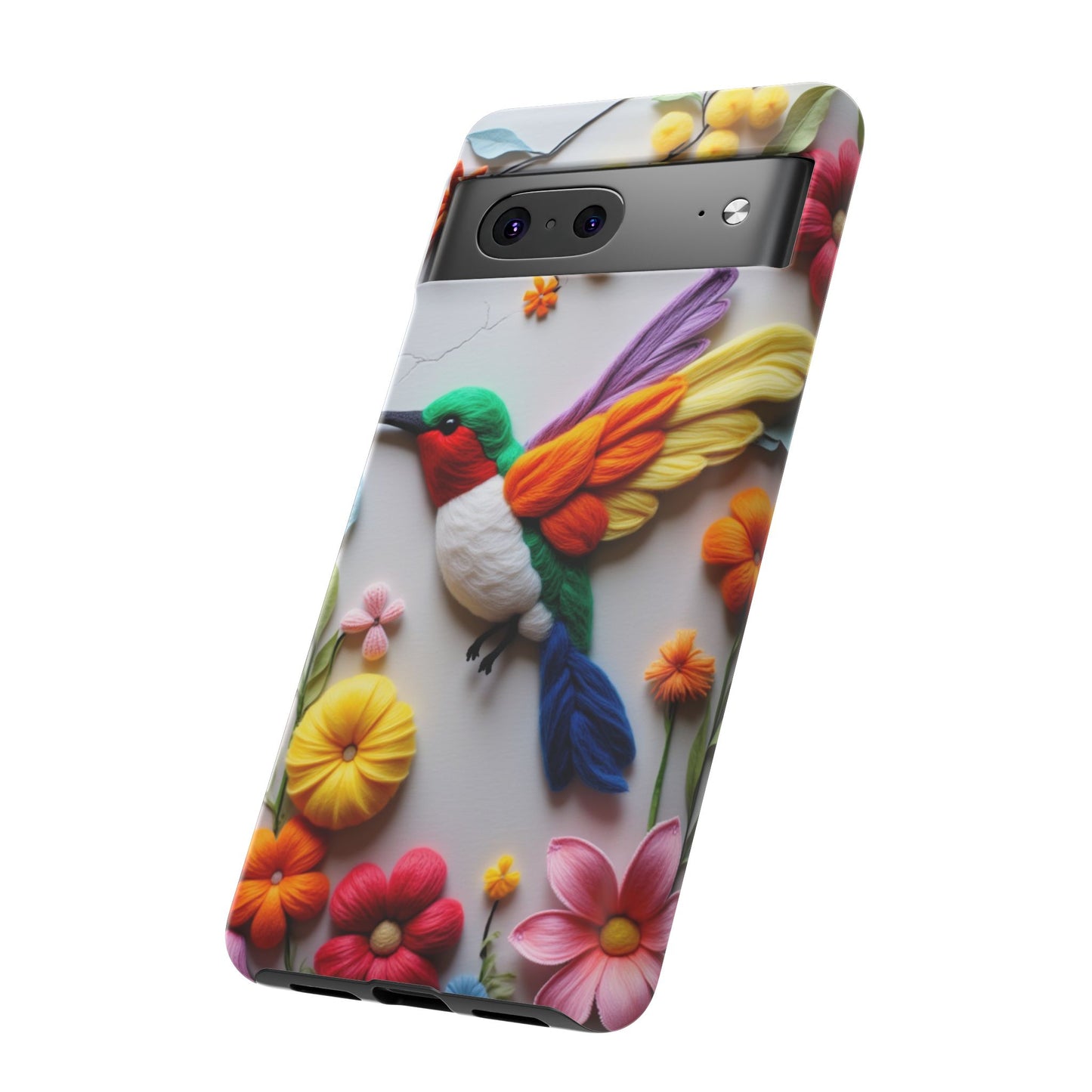 Elegant Hummingbird with Floral Mosaic Design | Nature's Artistic Vibes | iPhone 16 Pro