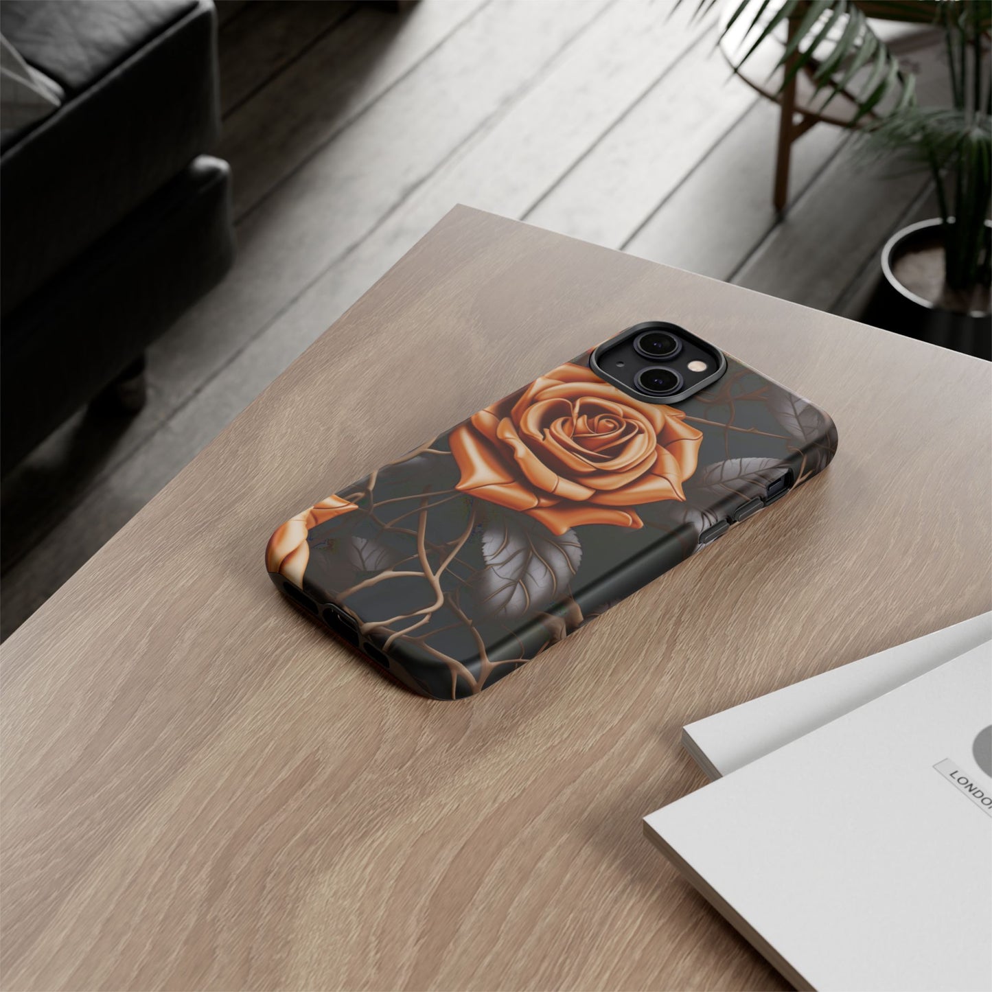 Midnight Gold Rose Mobile Case
