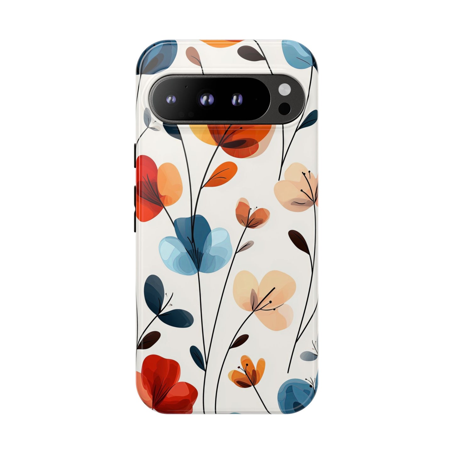 Colorful Floral Phone Case for iPhone, Samsung & Pixel | Bold Modern Botanical Print | Protective Matte Finish
