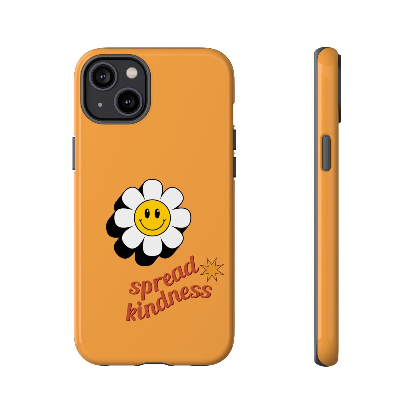 Retro White Flower "Spread Kindness" Phone Case – Vintage Aesthetic for iPhone, Samsung & Google Pixel