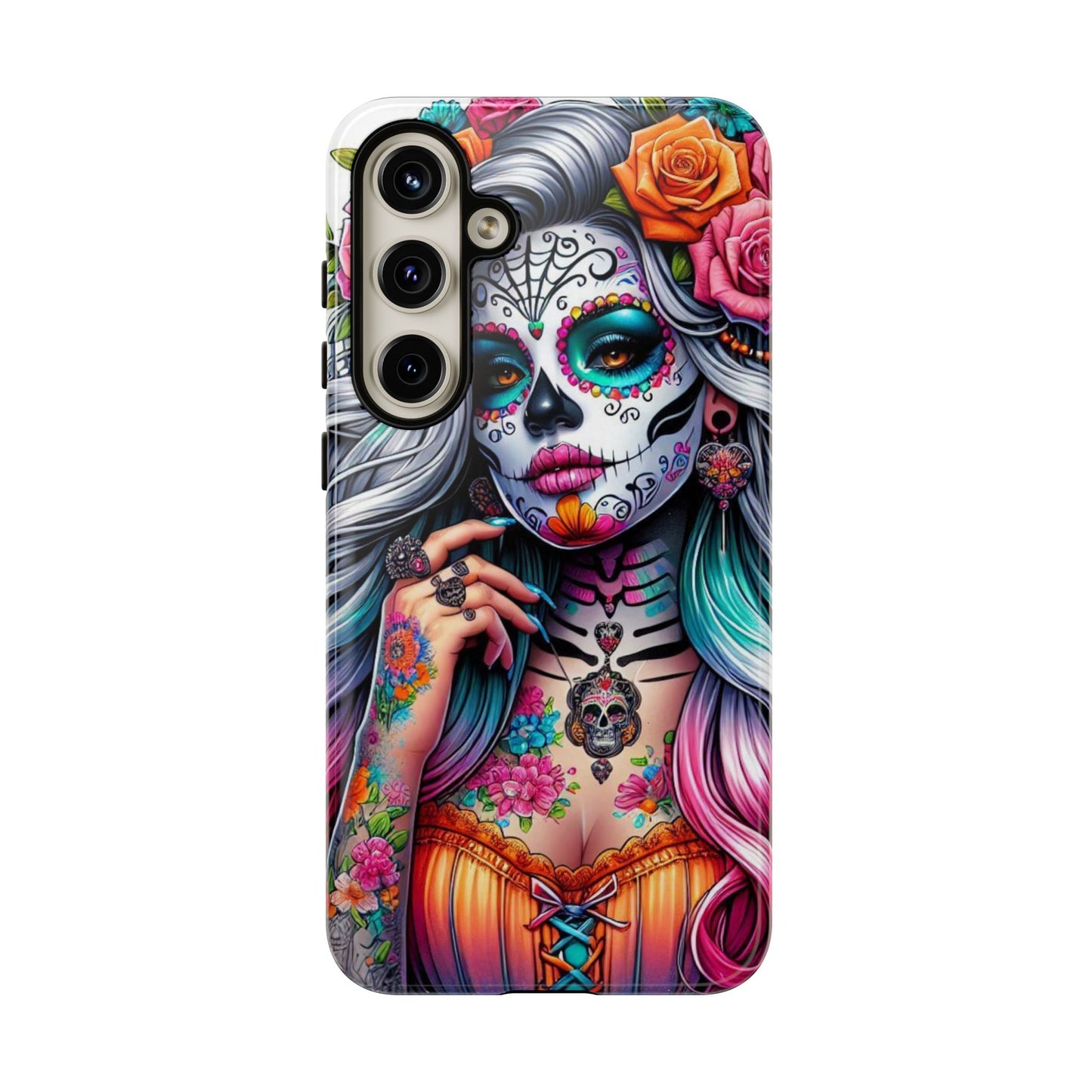 Sugar Skull Goddess – Día de los Muertos Floral Queen Mobile Cover
