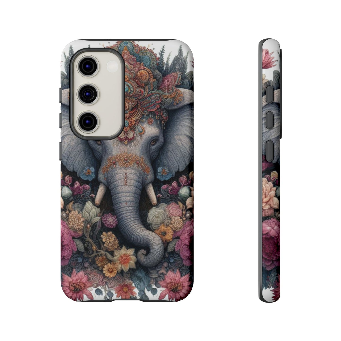 Regal Ornate Elephant Mobile Cover – Majestic Bohemian Art