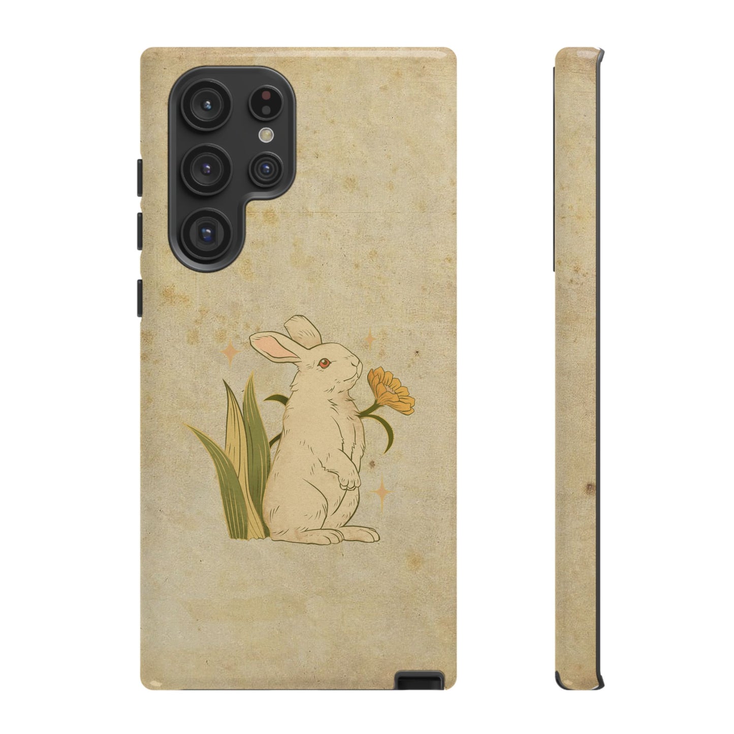 Minimal Vintage Rabbit Phone Case β Aesthetic Beige Bunny Cover for iPhone, Samsung & Pixel
