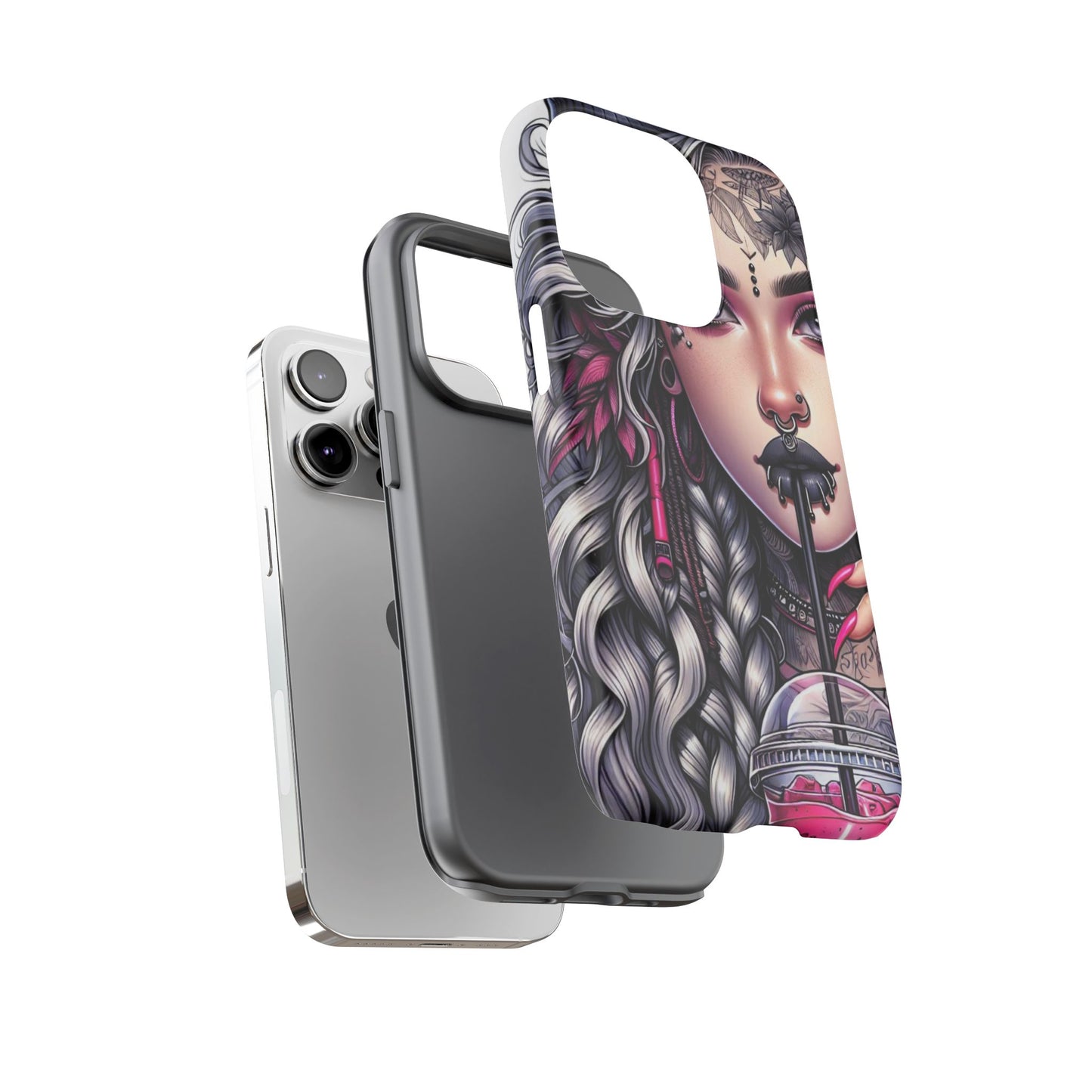 Icy Rebel – Silver Dreads & Edgy Street Chic Mobile Cover