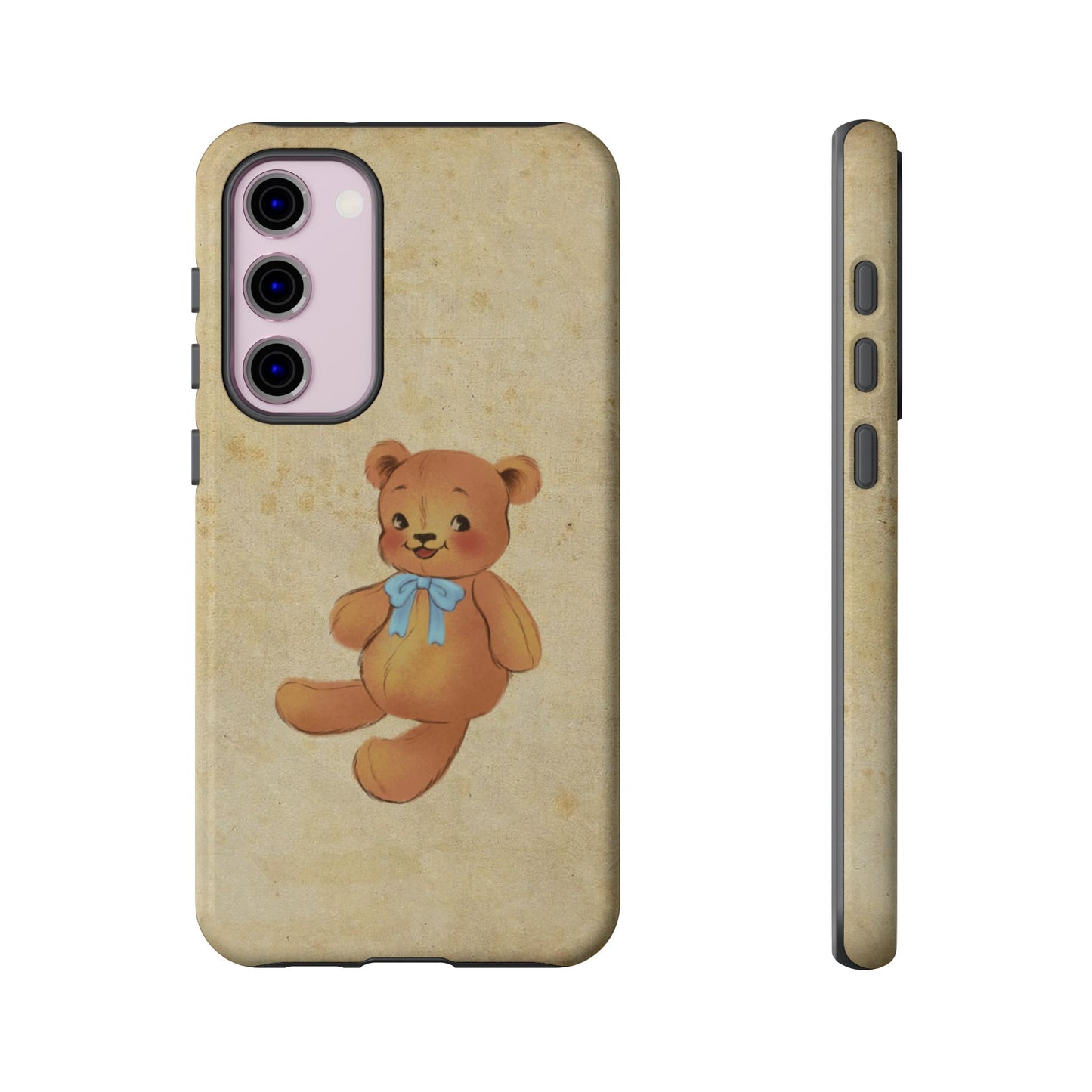 Vintage Teddy Bear Phone Case β Minimal Aesthetic, Soft Beige Retro Cover for iPhone, Samsung & Pixel