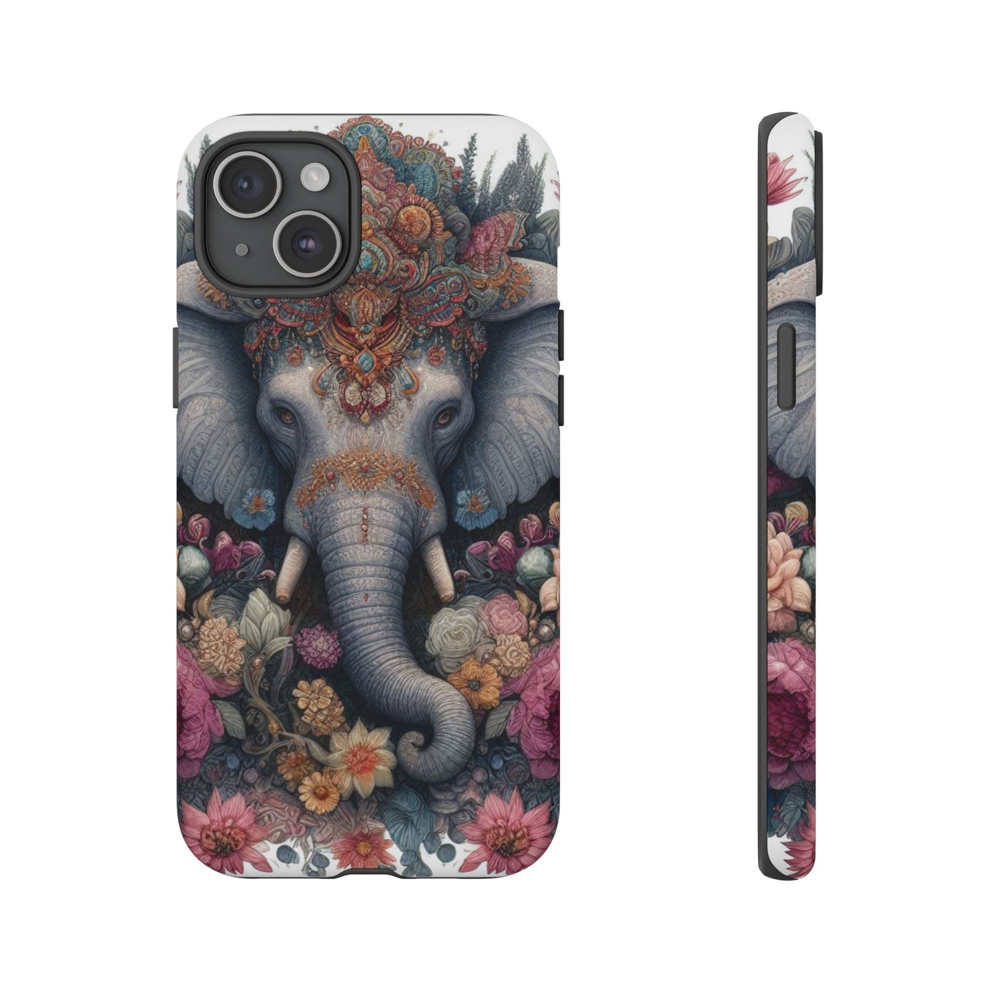 Regal Ornate Elephant Mobile Cover – Majestic Bohemian Art