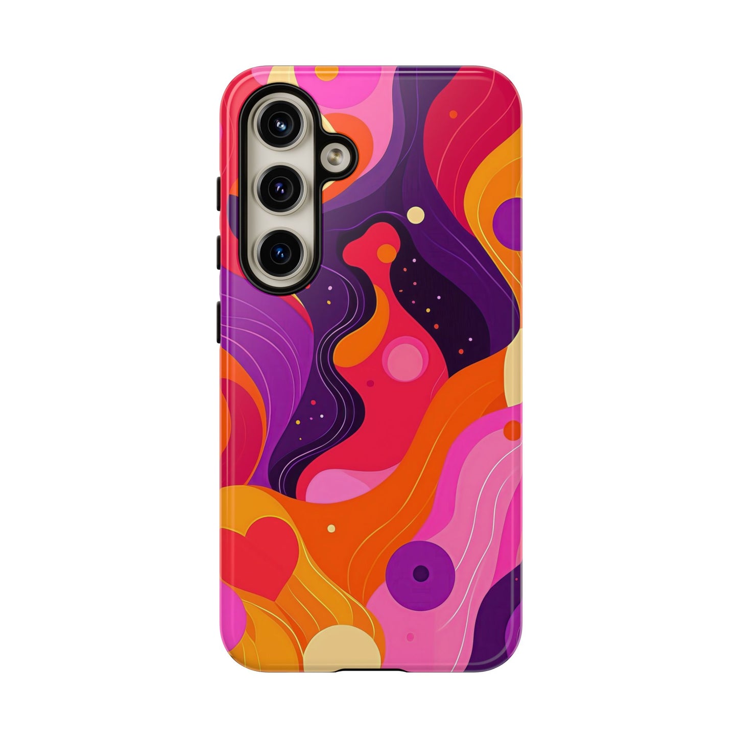 Love Vibes – Retro Abstract Groove Phone Case for iPhone, Google Pixel, Samsung