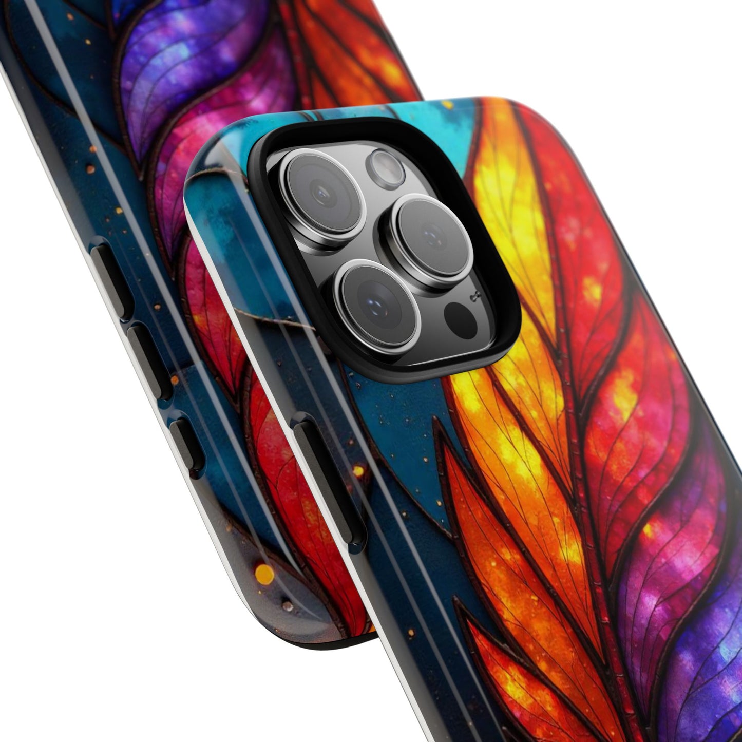Vivid Feather: Stained Glass Abstract Art