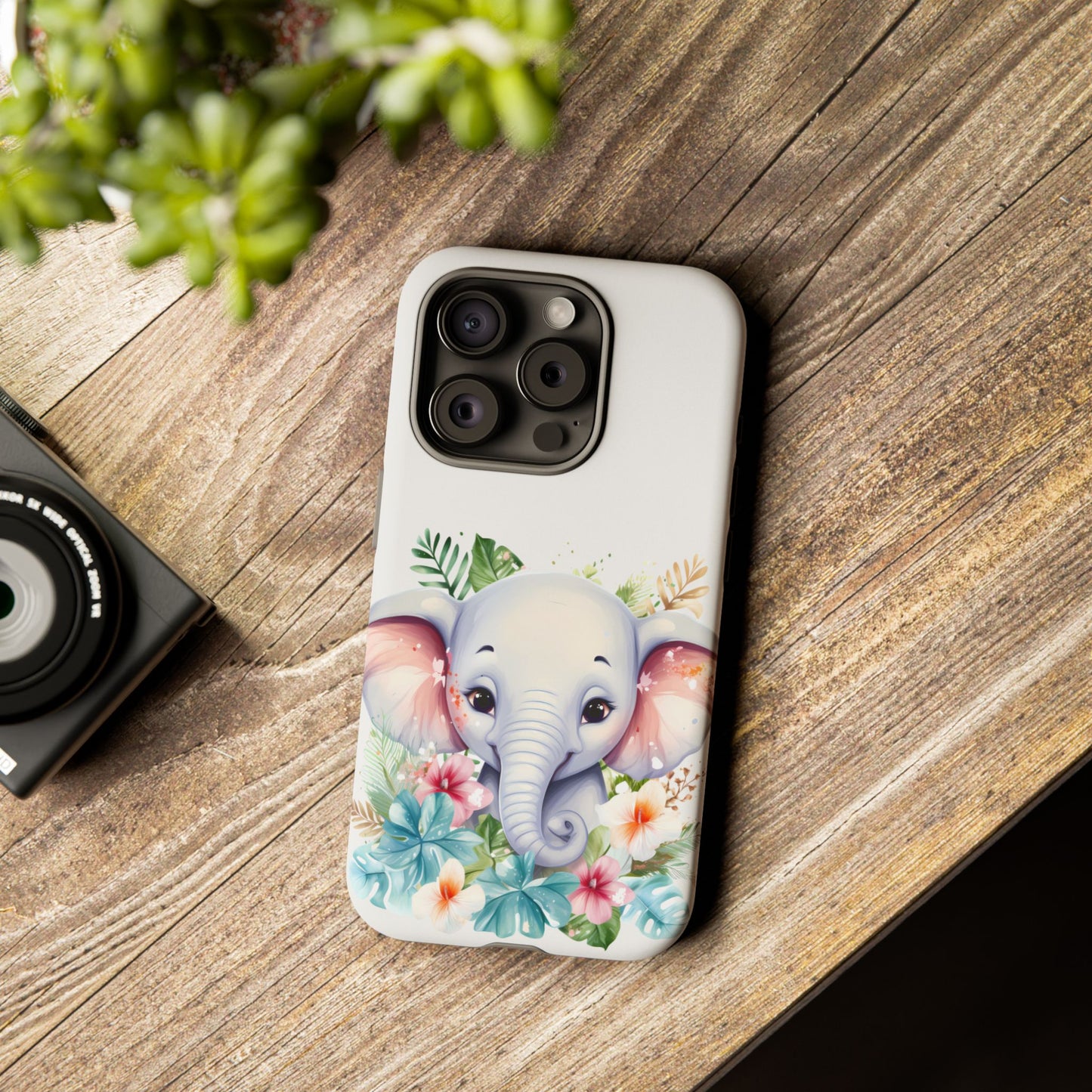 Adorable Baby Elephant Mobile Cover – Floral Fantasy Art