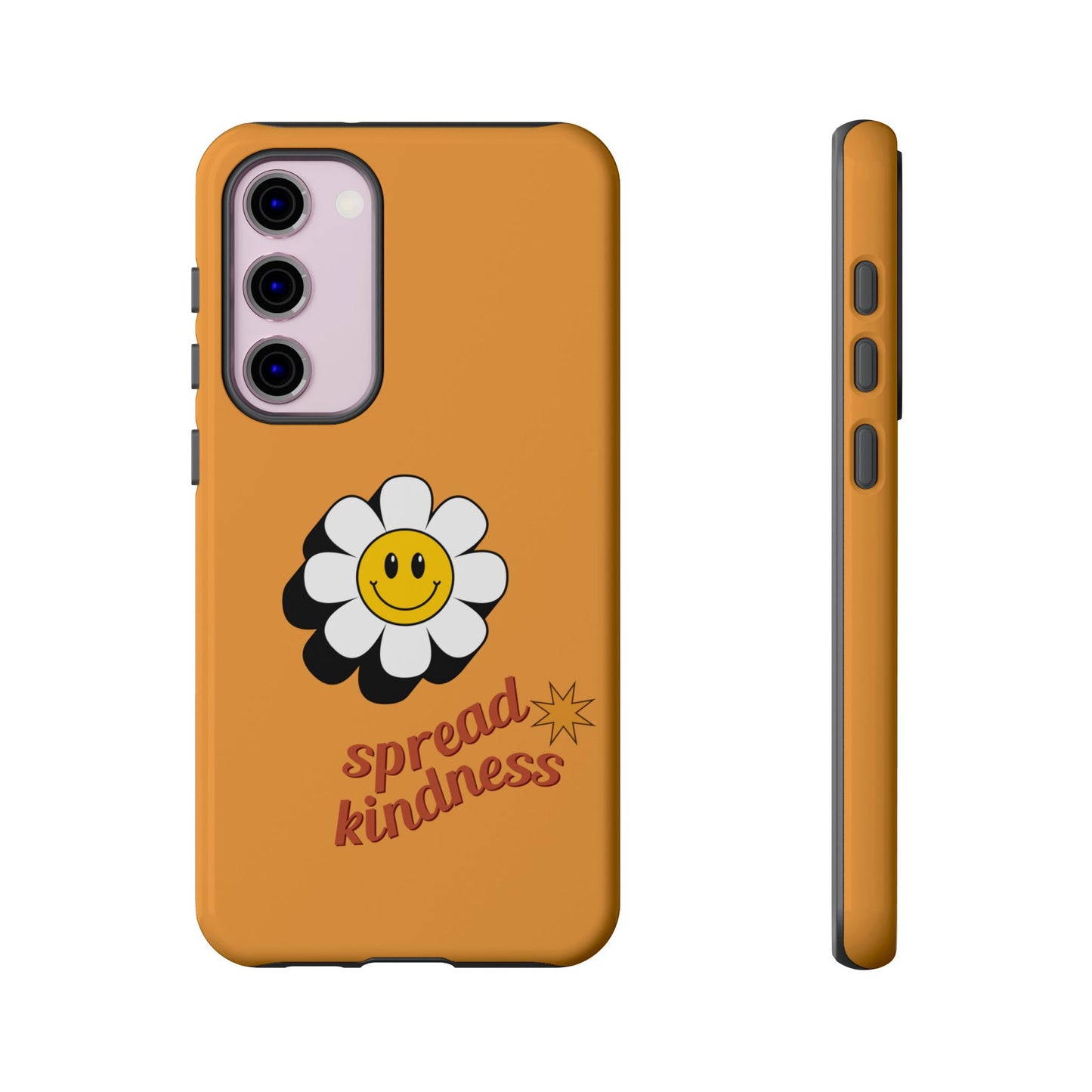 Retro White Flower "Spread Kindness" Phone Case – Vintage Aesthetic for iPhone, Samsung & Google Pixel