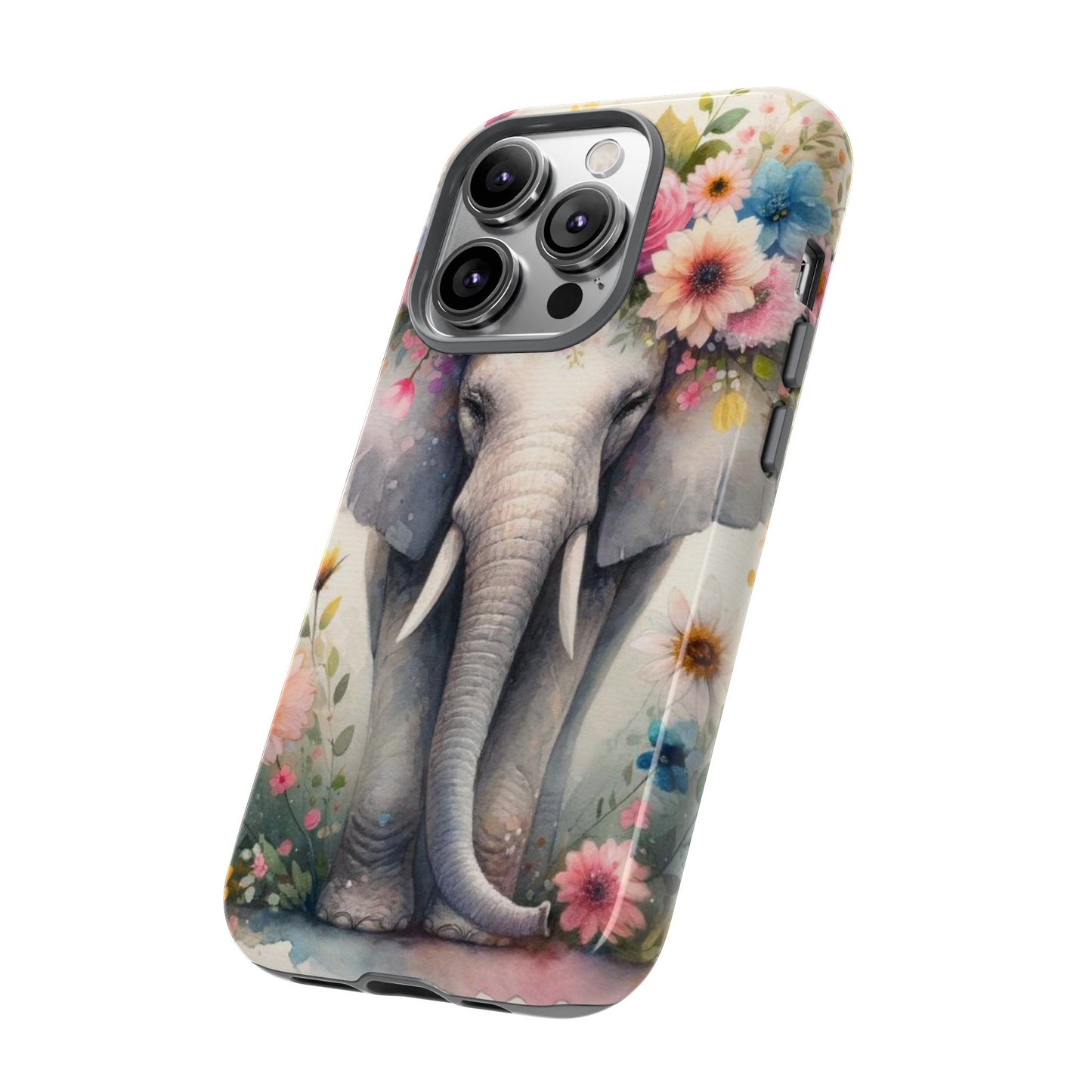 Watercolor Floral Elephant Mobile Cover – Dreamy Artistic Design
