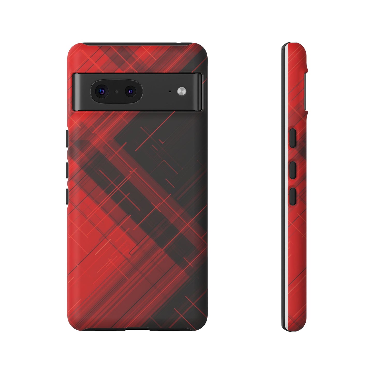 Abstract Red and Black Geometric Pattern