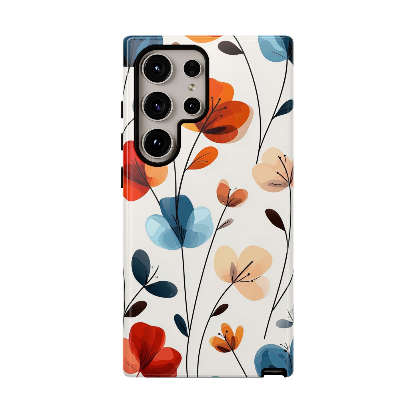Colorful Floral Phone Case for iPhone, Samsung & Pixel | Bold Modern Botanical Print | Protective Matte Finish