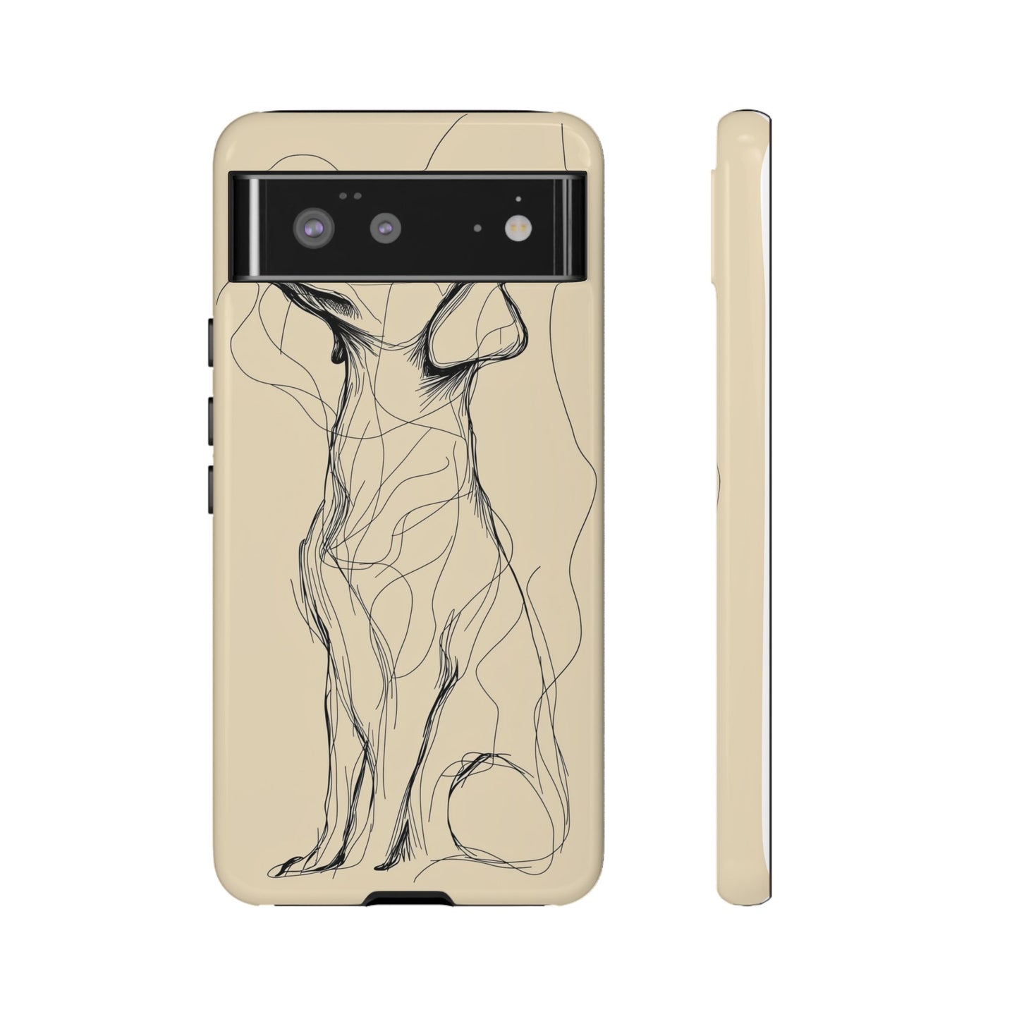 Loyal Lines: Abstract Dog Sketch Phone Case for iPhone, Samsung & Pixel
