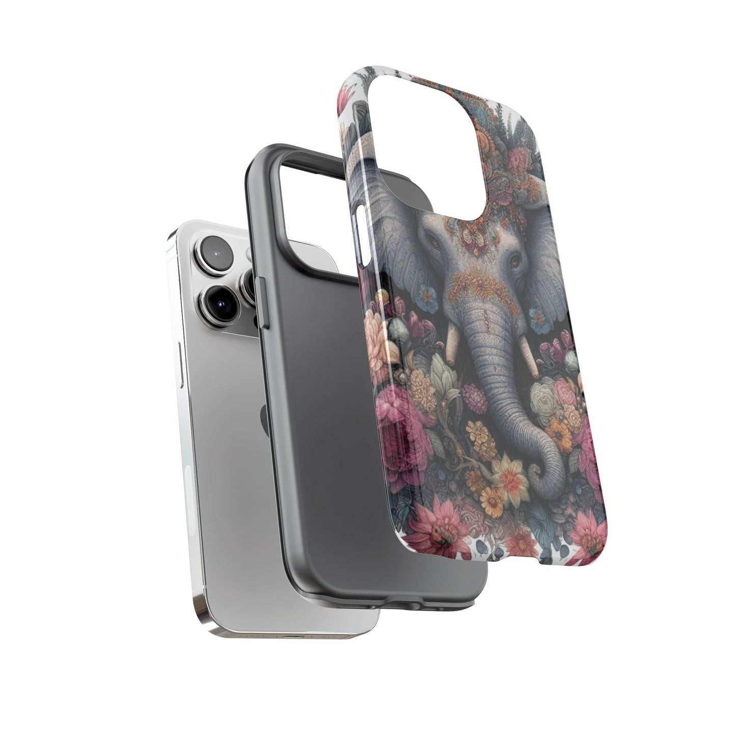 Regal Ornate Elephant Mobile Cover – Majestic Bohemian Art