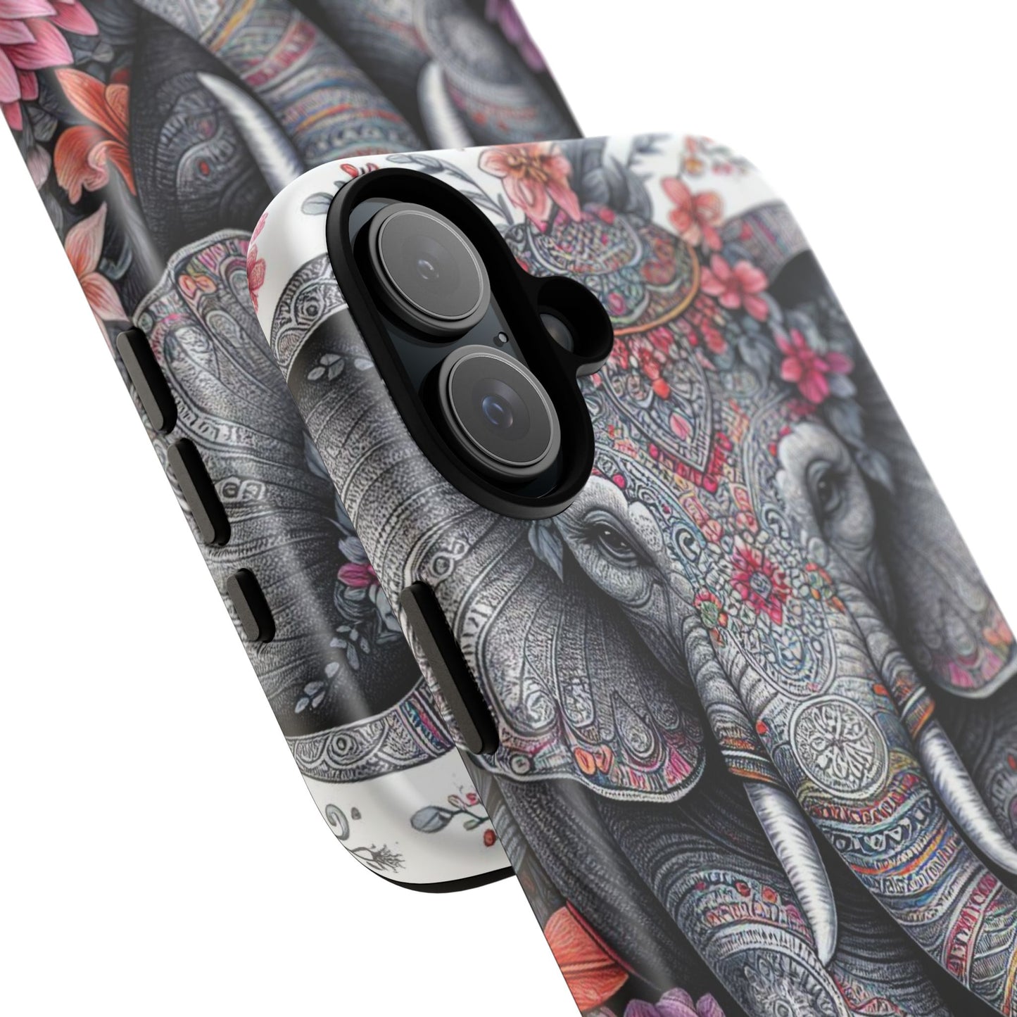 Bohemian Floral Elephant Mobile Cover – Intricate Mandala Art