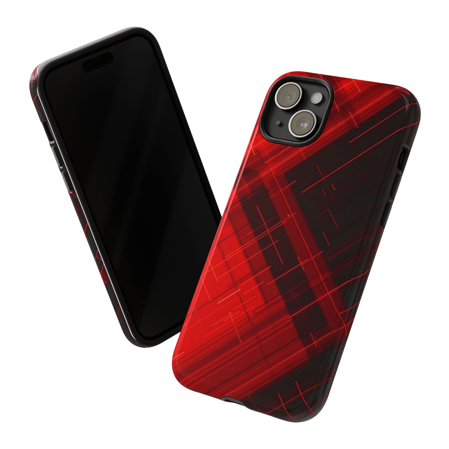 Abstract Red and Black Geometric Pattern