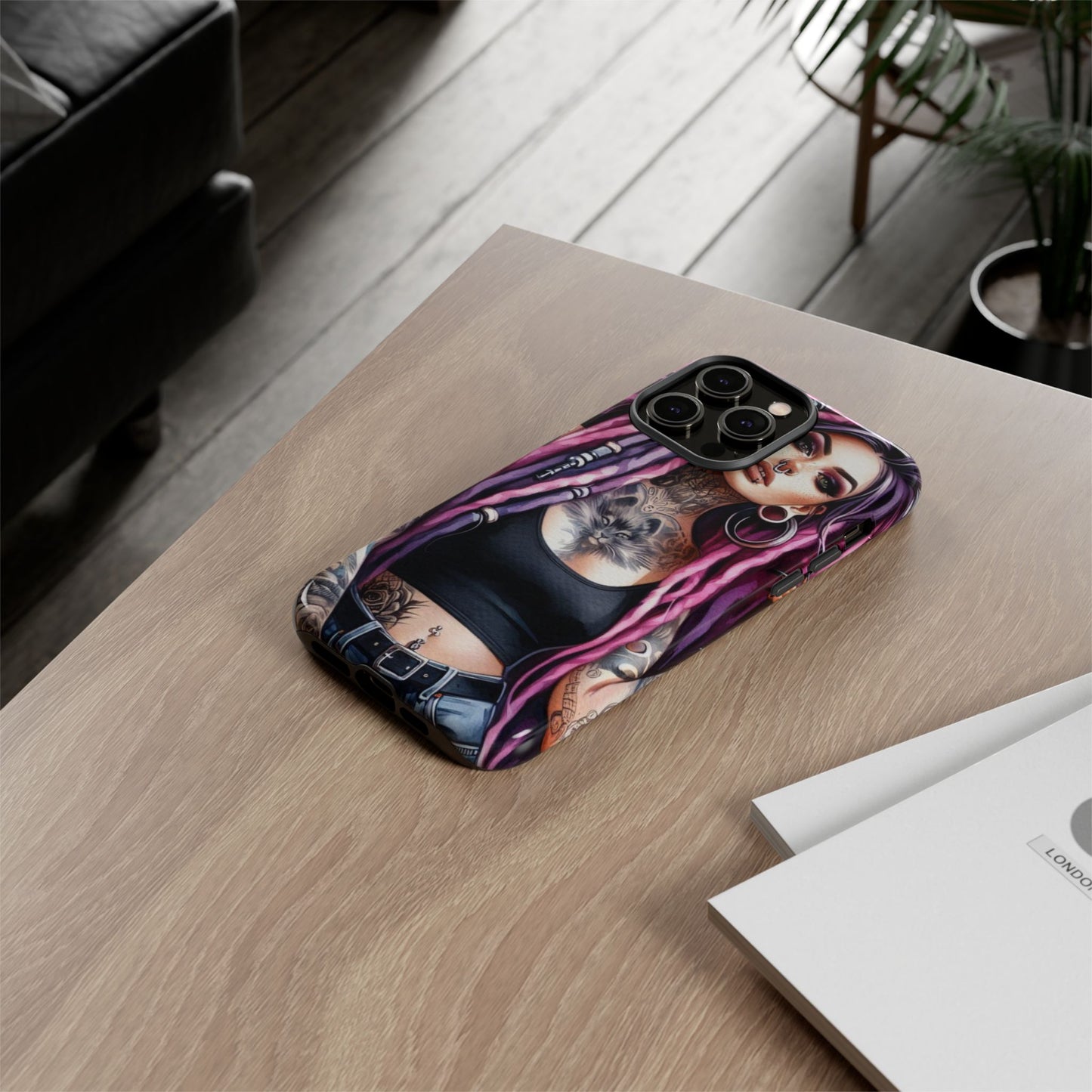 Tattooed Rebel – Gothic Cat Spirit Mobile Cover