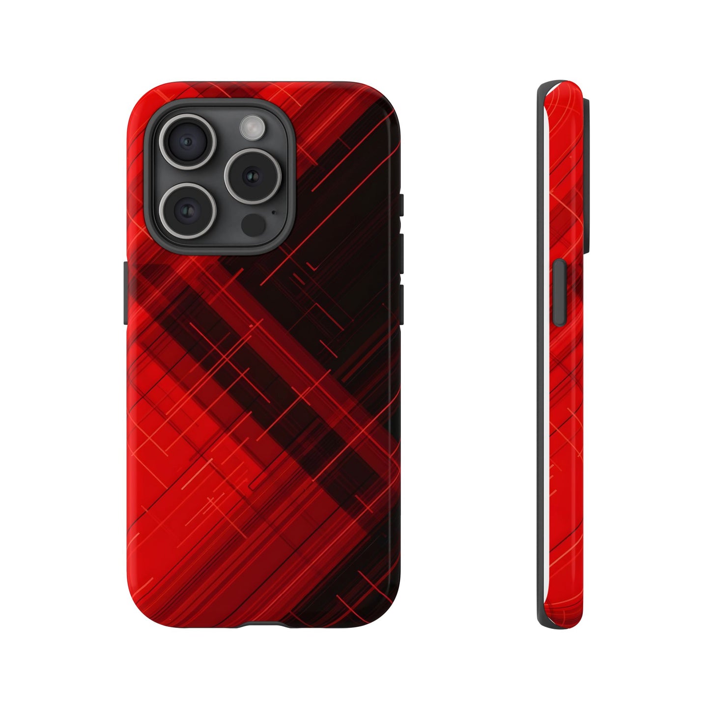 Abstract Red and Black Geometric Pattern