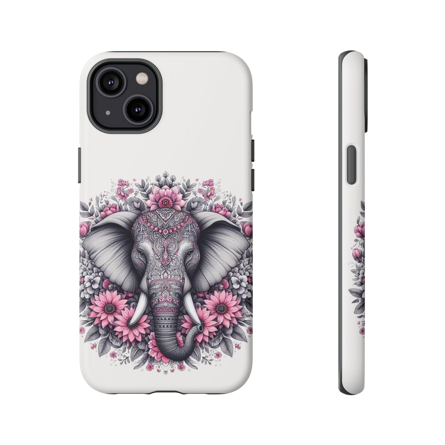 Intricate Floral Elephant Mobile Cover – Mandala-Inspired Boho Art
