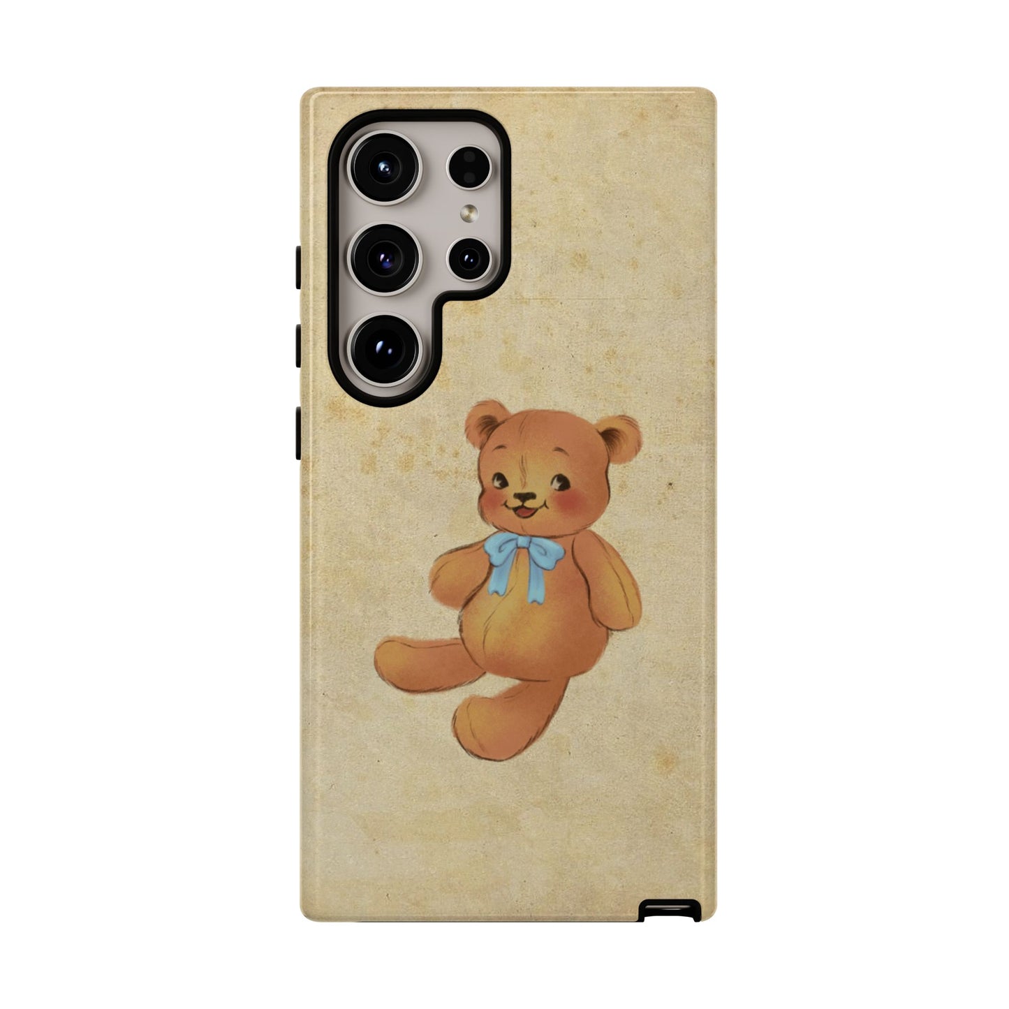 Vintage Teddy Bear Phone Case β Minimal Aesthetic, Soft Beige Retro Cover for iPhone, Samsung & Pixel