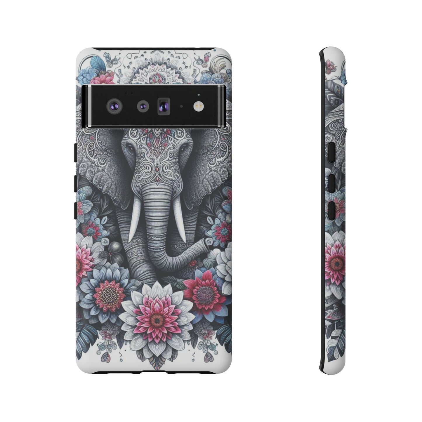 Regal Mandala Elephant Mobile Cover – Ornate Floral Art