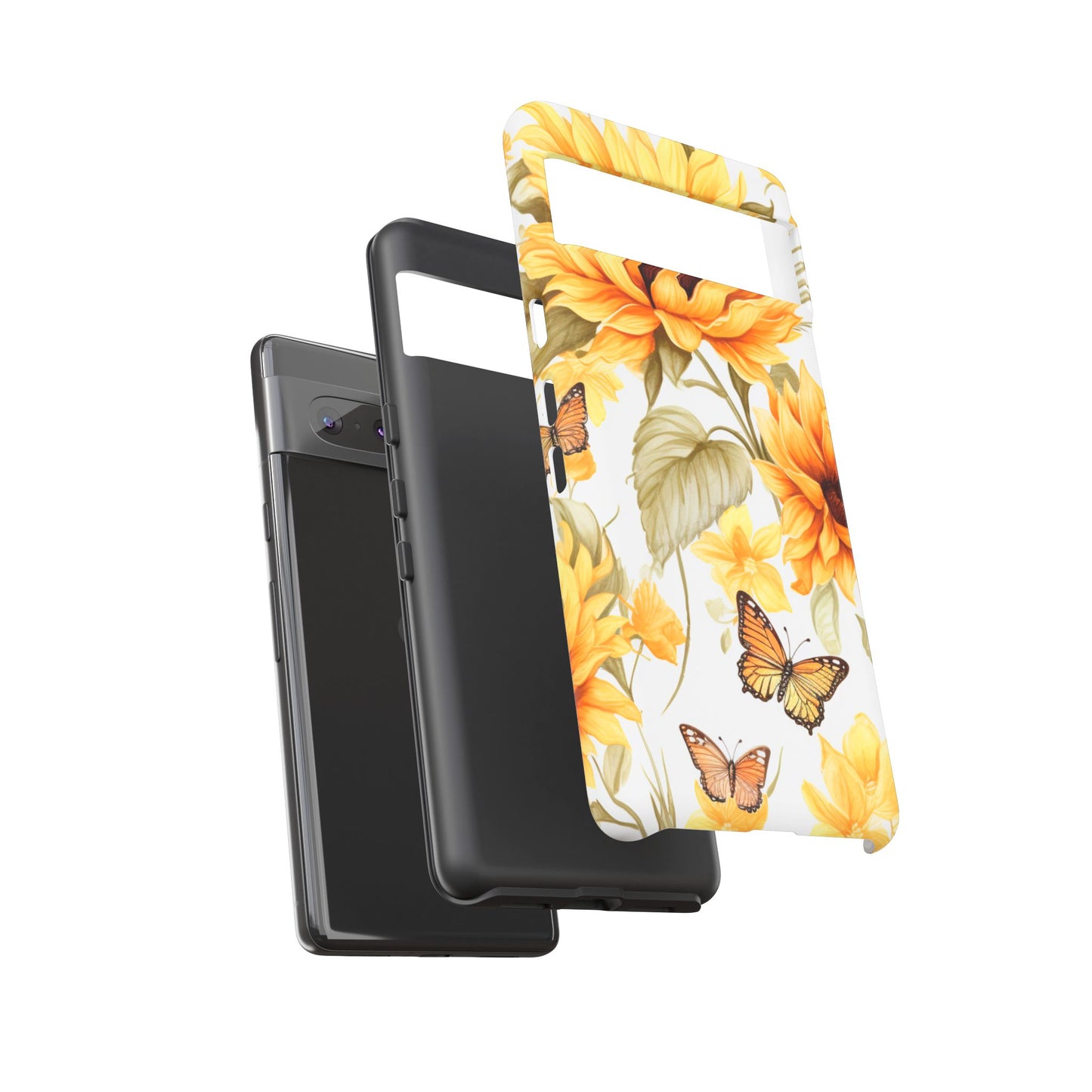 Golden Sunflower & Butterfly Phone Case – Warm & Elegant