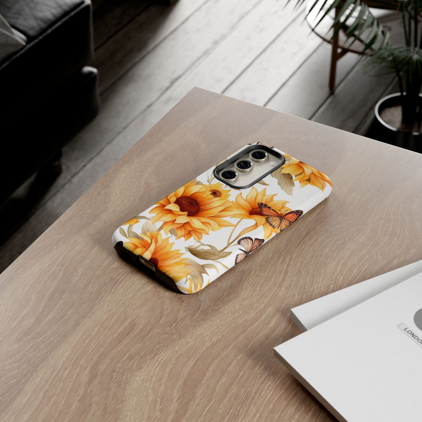 Sunflower & Butterfly Aesthetic Mobile Case – Bright & Nature-Inspired