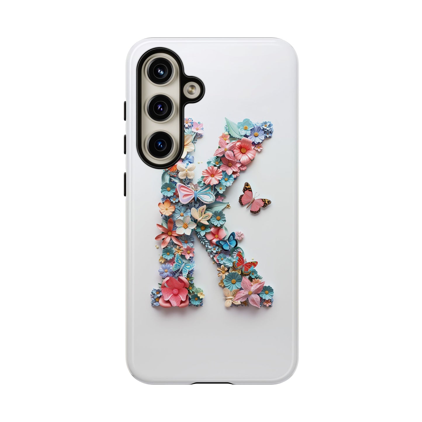 Floral Letter K Phone Case β Personalized Aesthetic Cover for iPhone, Samsung & Google Pixel