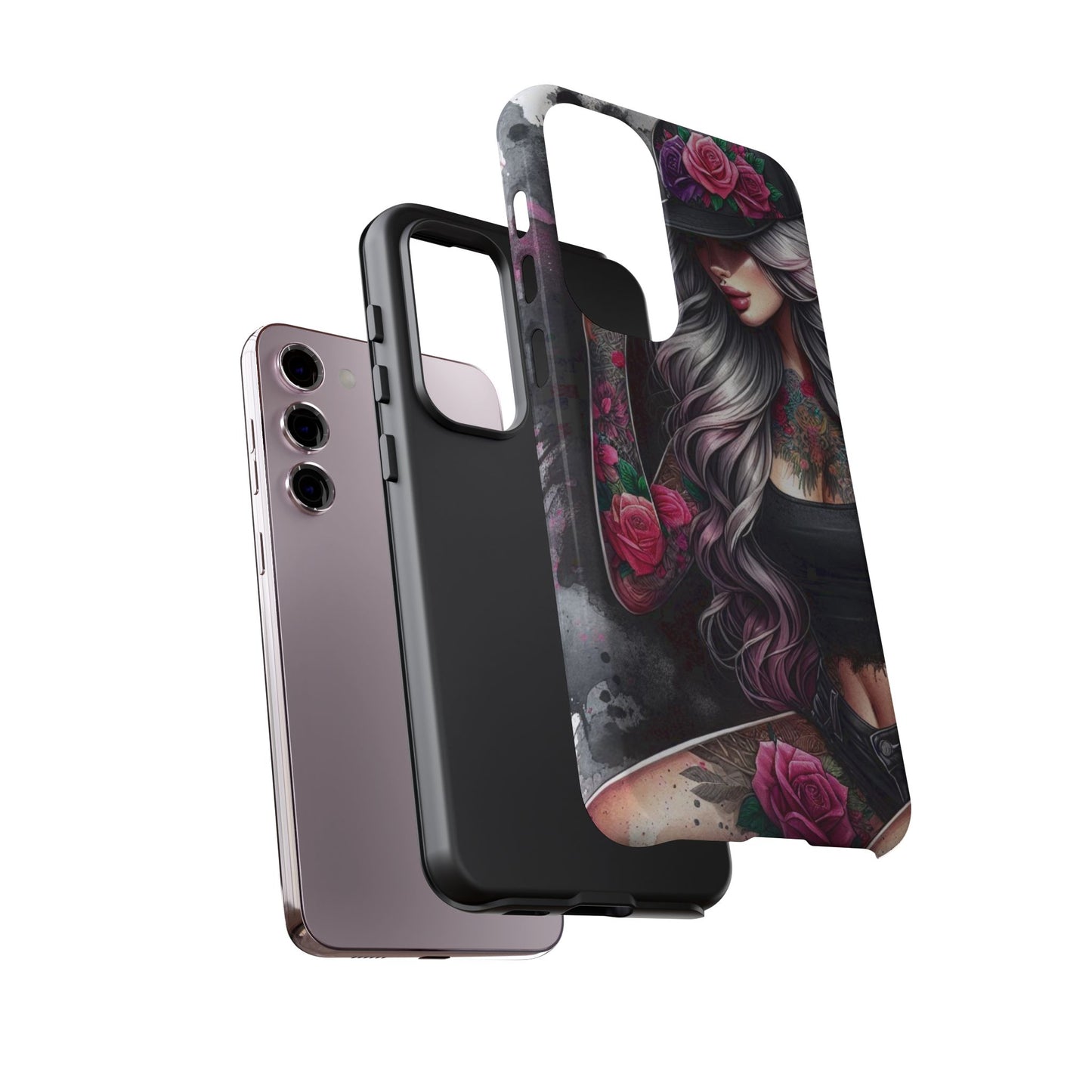 Ink & Roses – Edgy Floral Rebel Mobile Cover