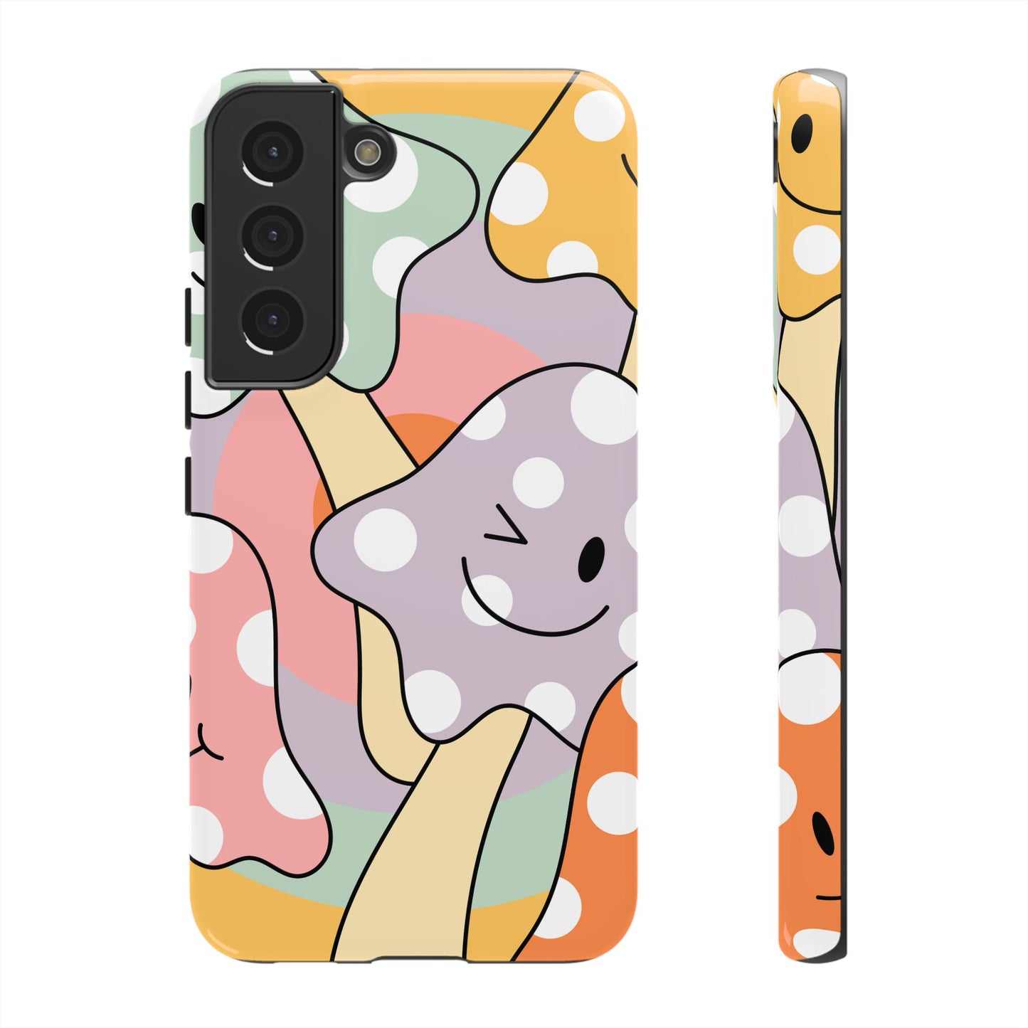 Retro Smiley Mushroom Phone Case β Cute 70s Aesthetic for iPhone, Samsung & Google Pixel