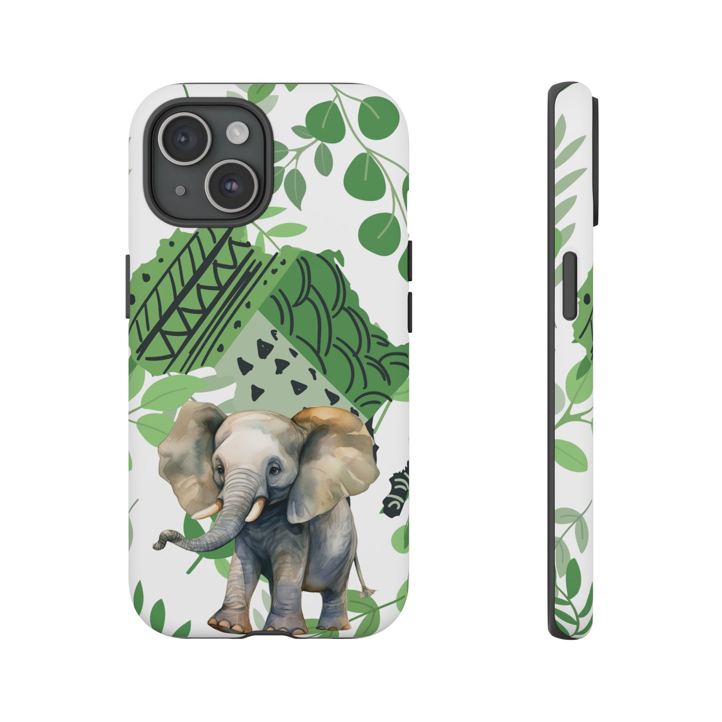 Playful Baby Elephant Mobile Cover – Tropical Boho Art