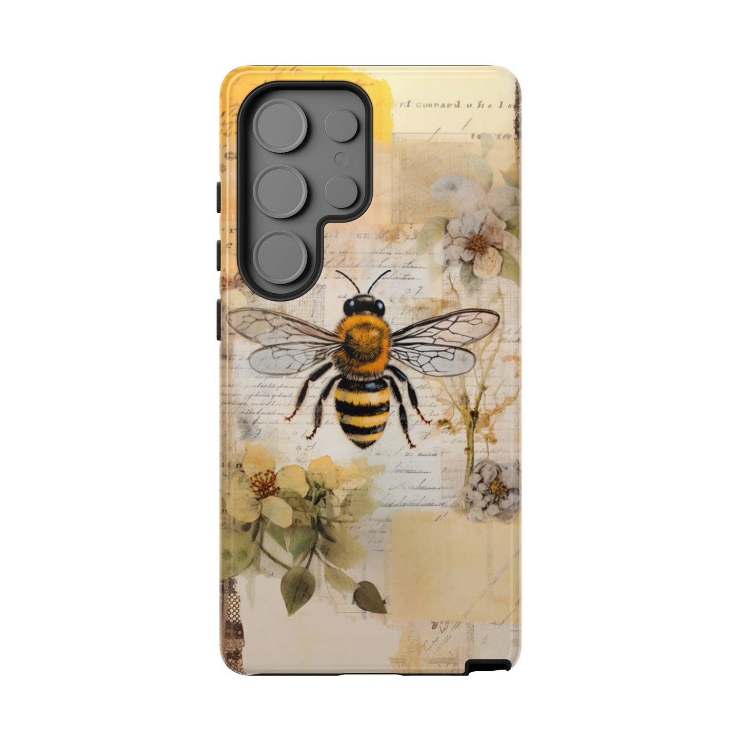 Honey Bee Print Phone Case - iPhone, Samsung & Google Pixel Cover - Artistic Phone Case, Insect Lover Gift