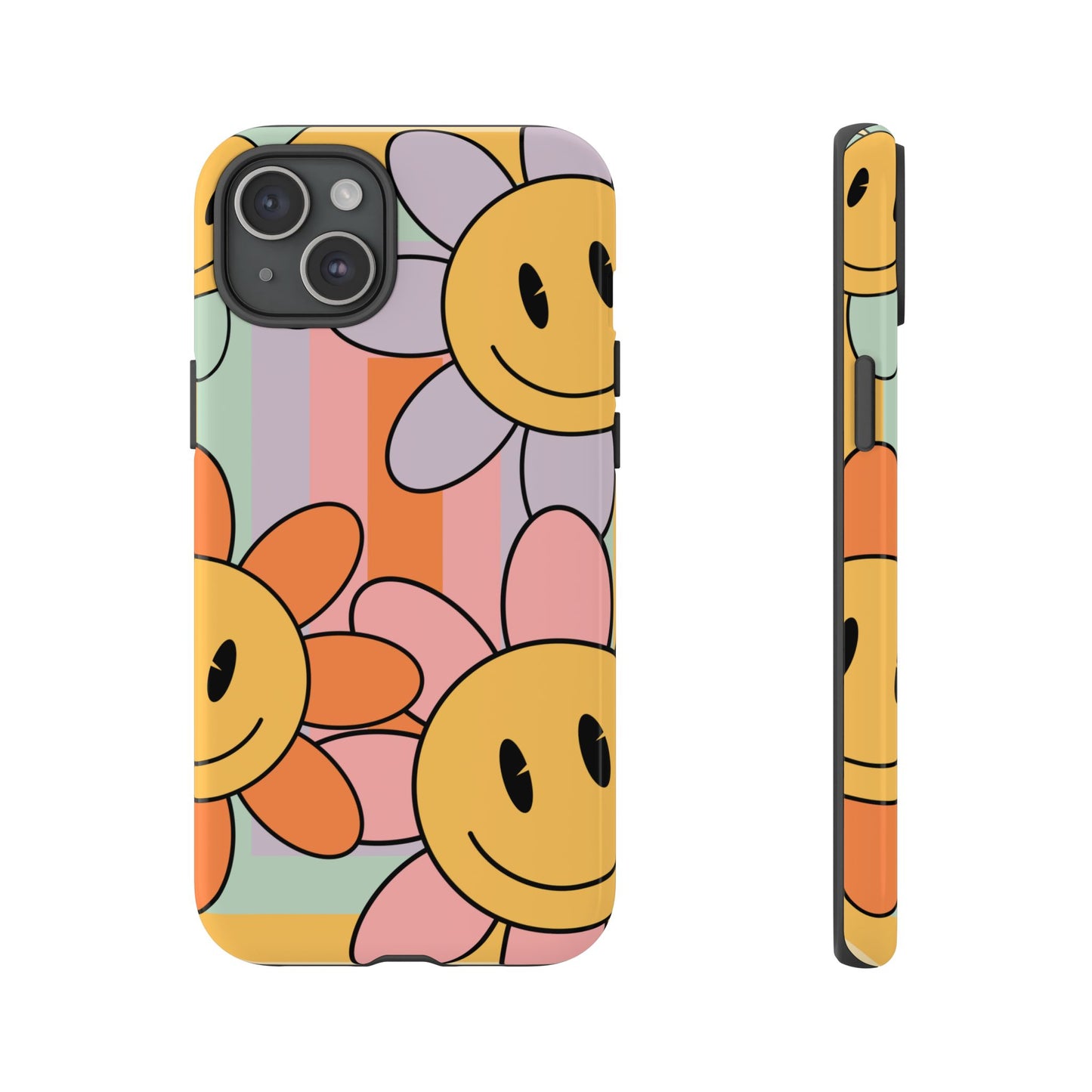 Retro Smiley Face Flower Phone Case β Cute 70s Aesthetic for iPhone, Samsung & Google Pixel