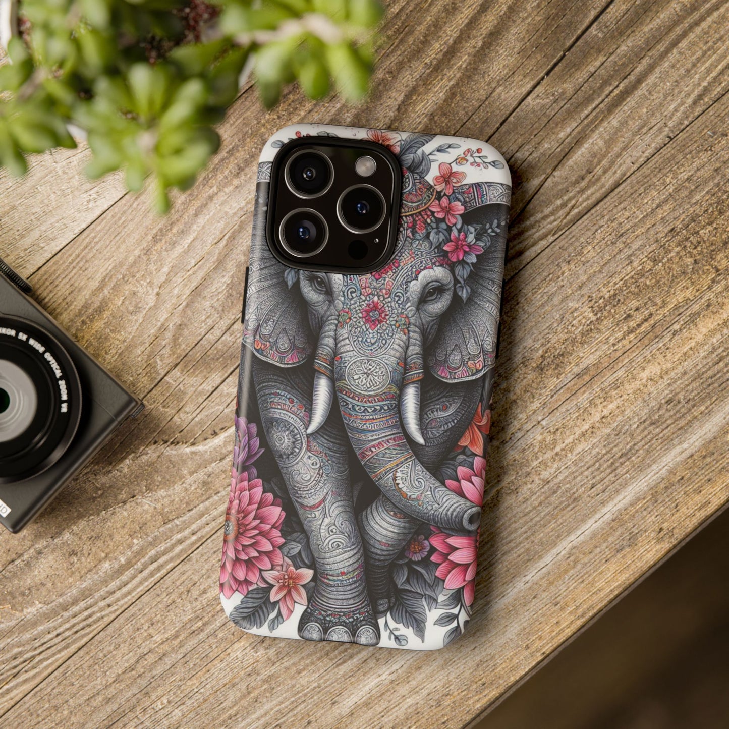 Bohemian Floral Elephant Mobile Cover – Intricate Mandala Art